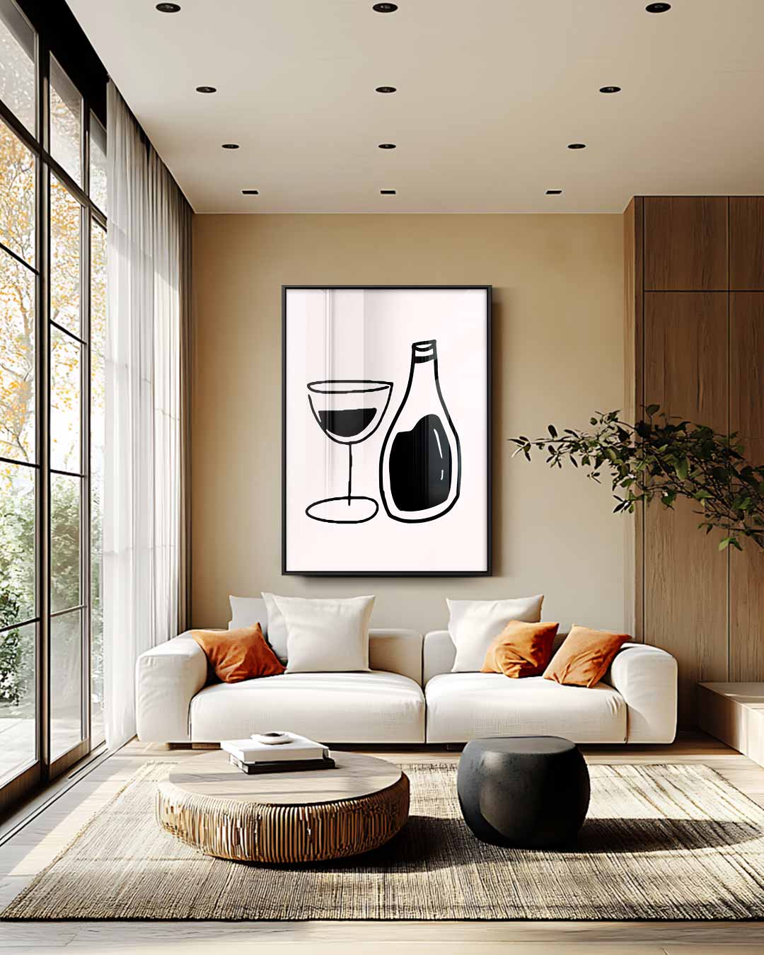 Minimalistische Wijnkunst Kunstwerk-canvas-dibond-plexiglas-wanddecoratie-WallArtistic