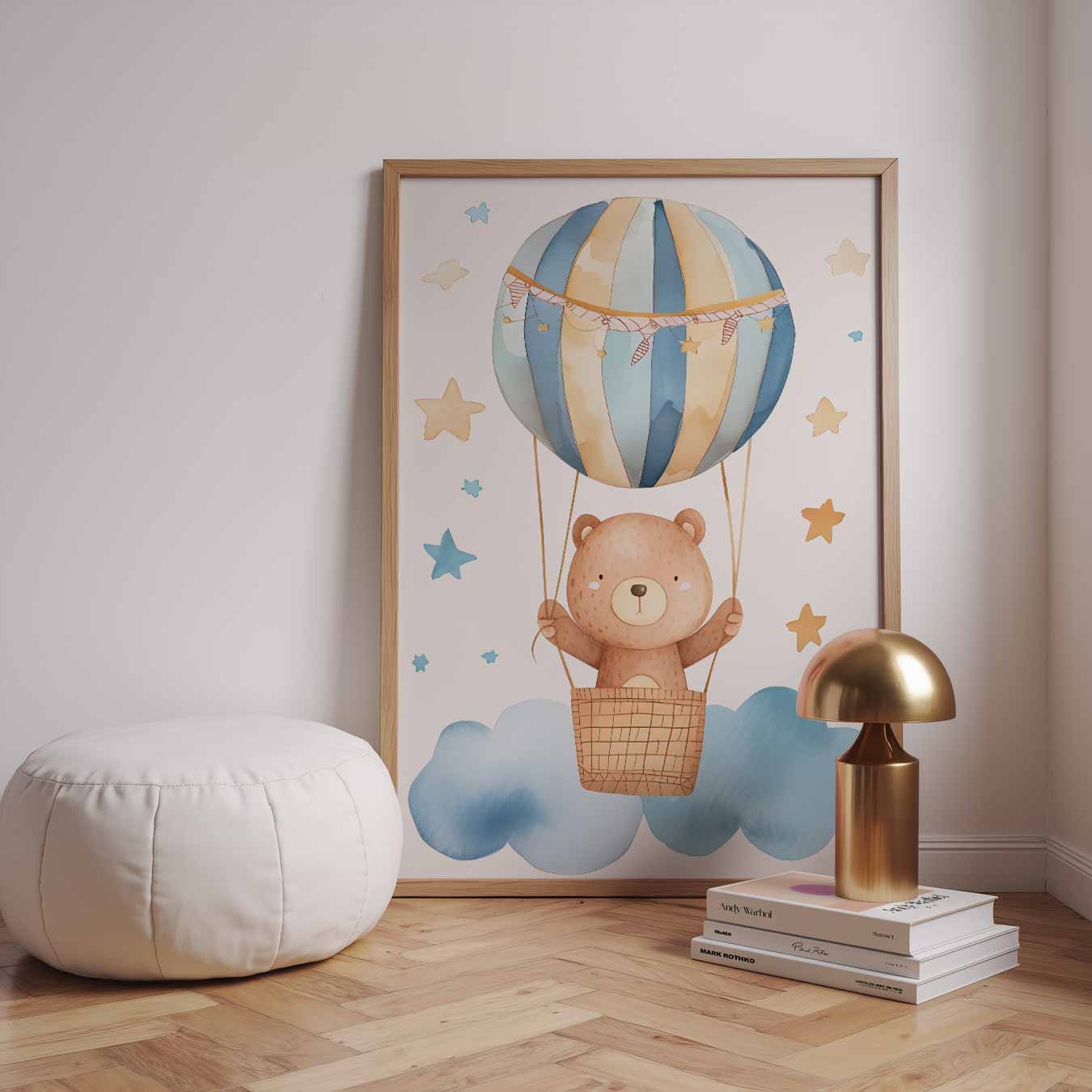 Dromerige Berenluchtballon Kinderkamerposter-WallArtistic