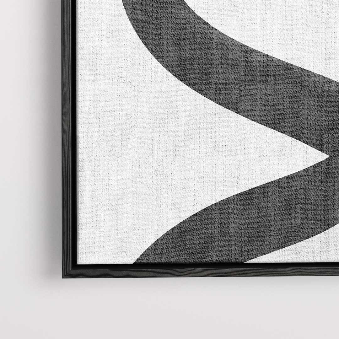 Zwarte Werveling op Wit Kunstwerk-canvas-dibond-plexiglas-wanddecoratie-WallArtistic