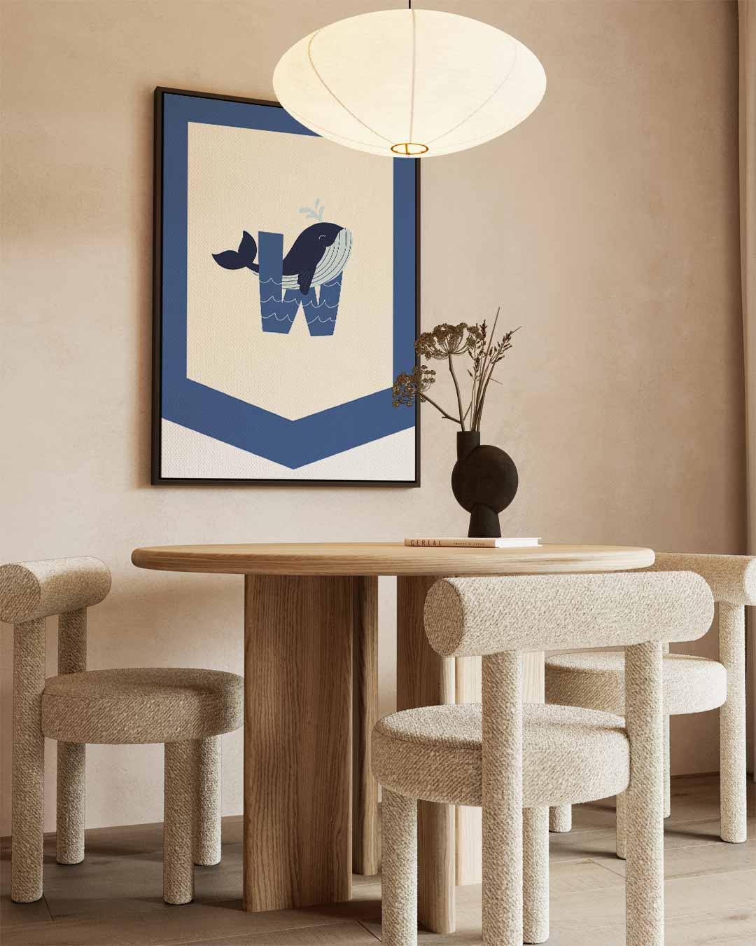 Speelse Walvis Alfabet Illustratie Kunstwerk-canvas-dibond-plexiglas-wanddecoratie-WallArtistic