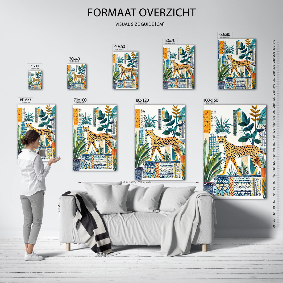 Luipaard en planten Poster