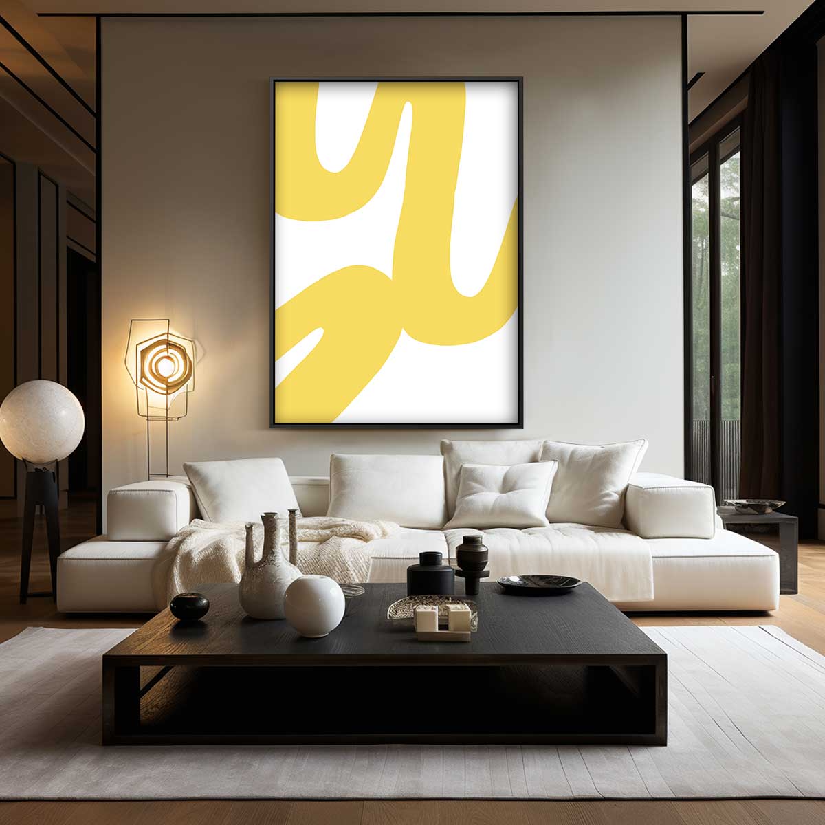 Zonnige Abstracte Streken Kunstwerk-canvas-dibond-plexiglas-wanddecoratie-WallArtistic