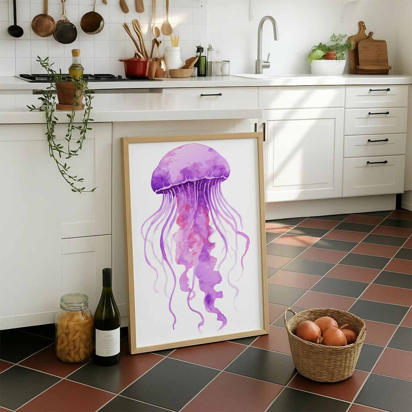 Paarse Kunstzinnige Kwallenposter-WallArtistic