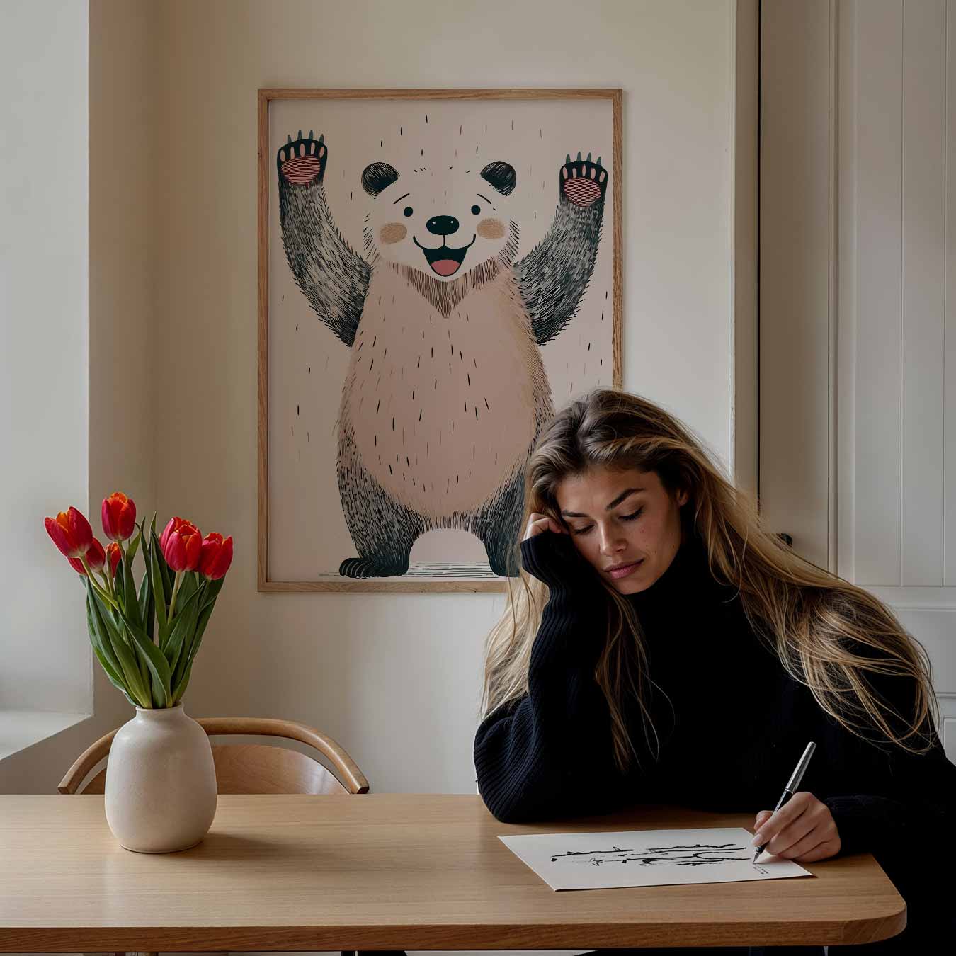 Vrolijke Panda Illustratie Poster