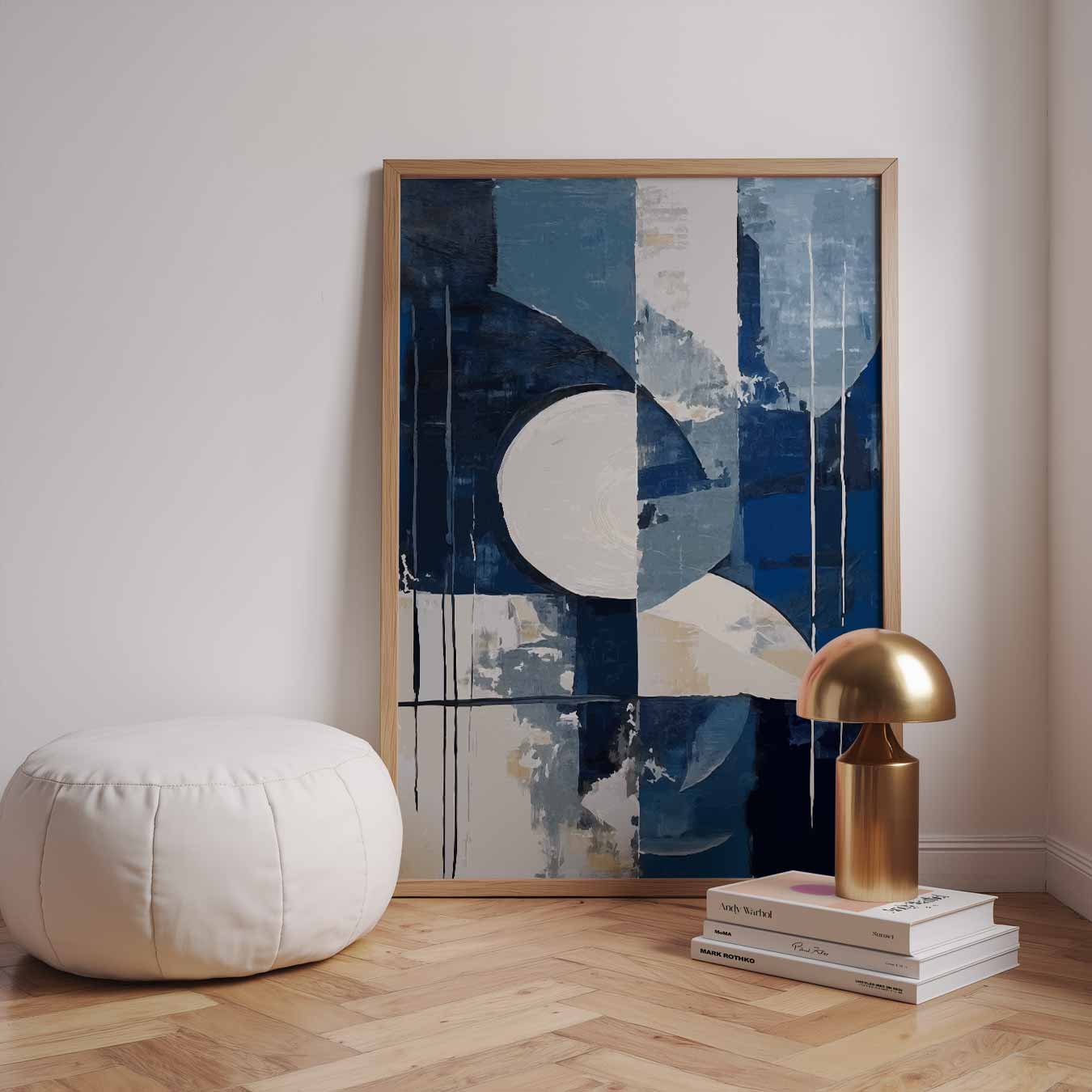 Moderne Abstracte Blauwe Kunstposter