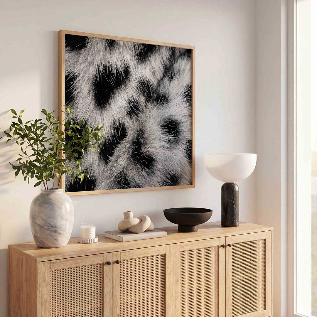 Zwart wit vachtpatroon Poster