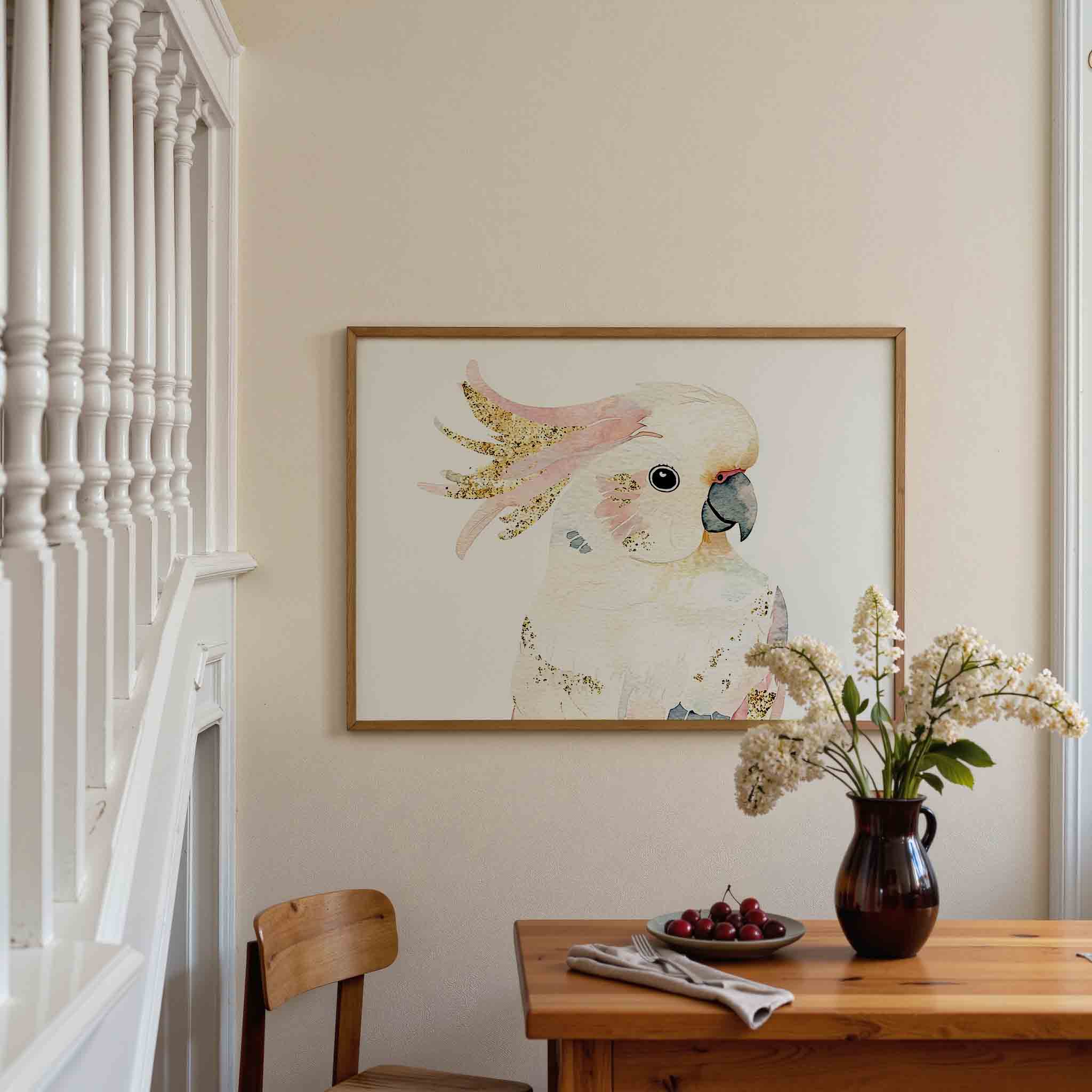Papegaai met gouden accenten Poster