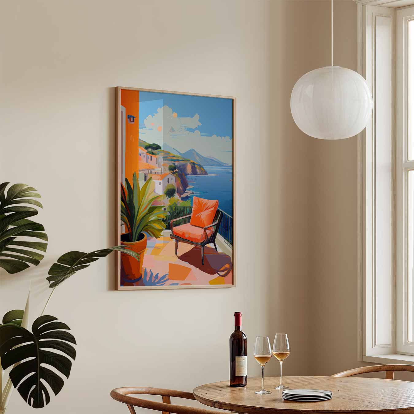 Zomerse Balkon Uitzicht Poster-WallArtistic