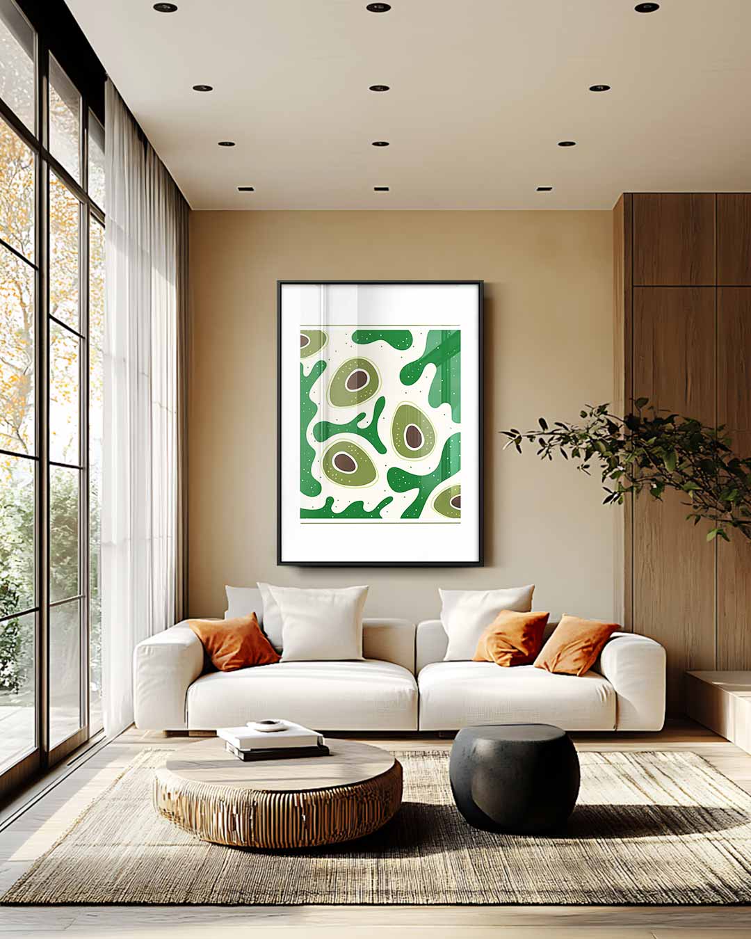 Avocado Droompatroon Kunstwerk-canvas-dibond-plexiglas-wanddecoratie-WallArtistic