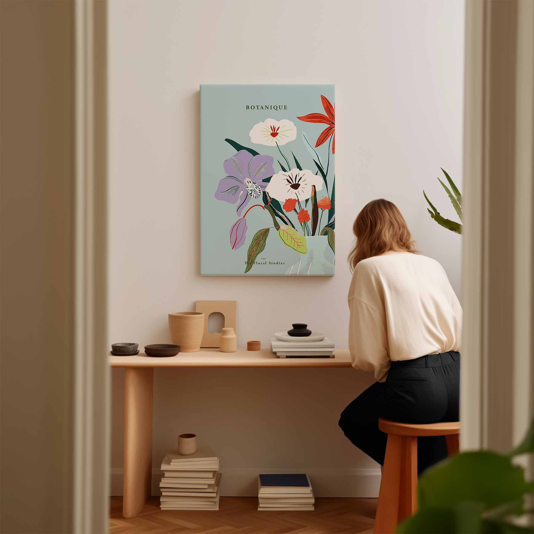 Bloemenpracht in Pastel Kunstwerk-canvas-dibond-plexiglas-wanddecoratie-WallArtistic
