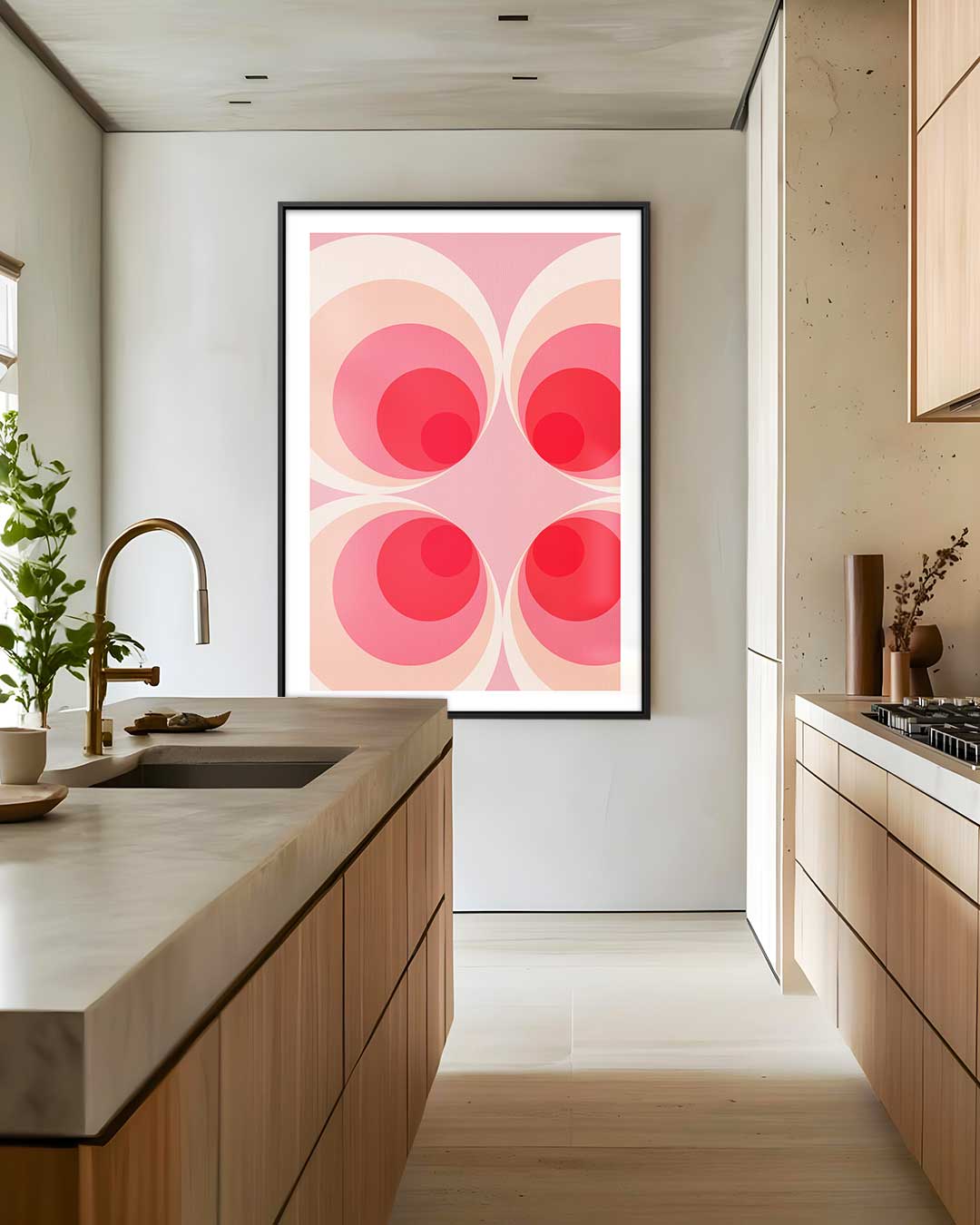 Retro Cirkelpatroon Kunstwerk Kunstwerk-canvas-dibond-plexiglas-wanddecoratie-WallArtistic