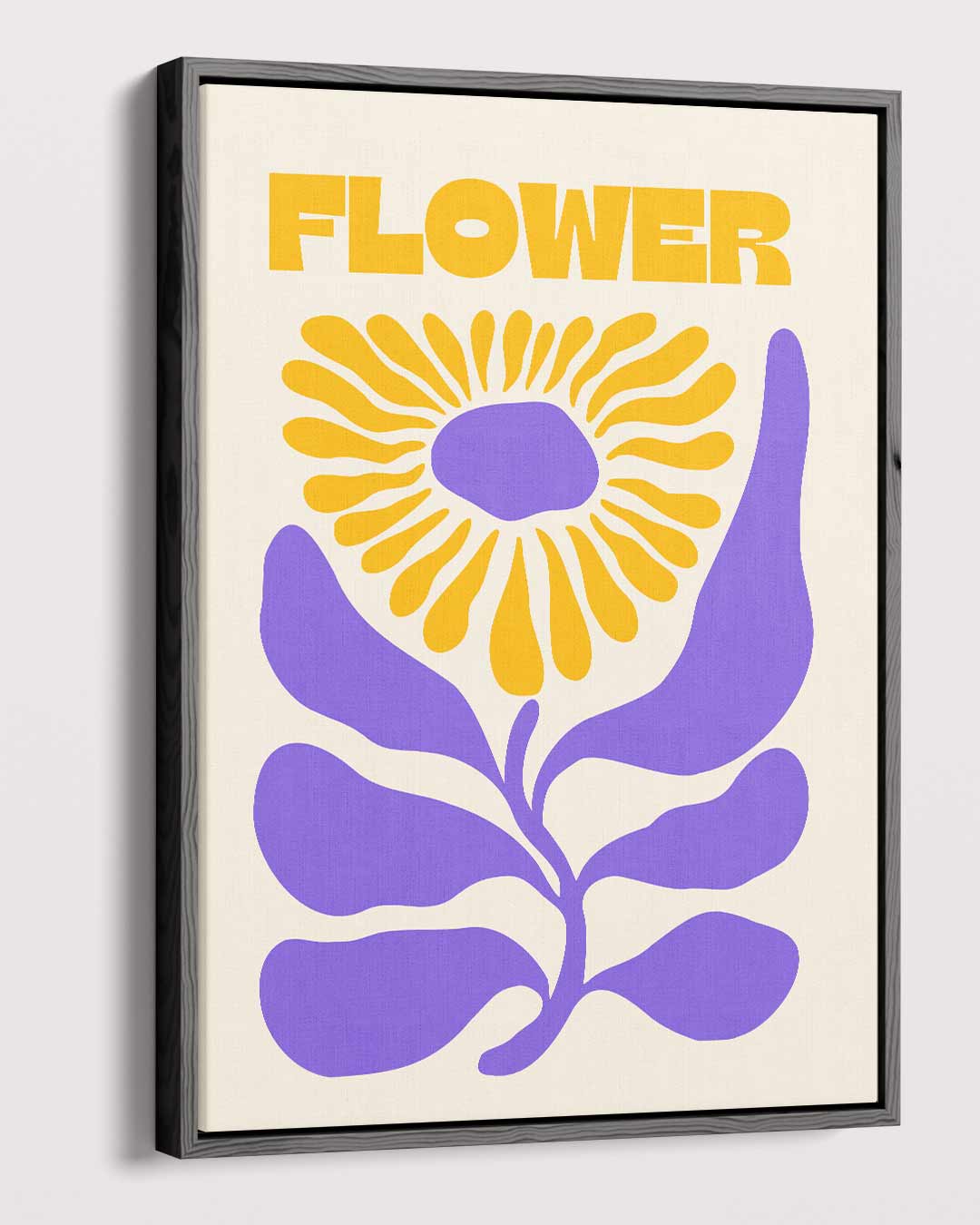 Vrolijke Bloem Illustratie Kunstwerk-canvas-dibond-plexiglas-wanddecoratie-WallArtistic