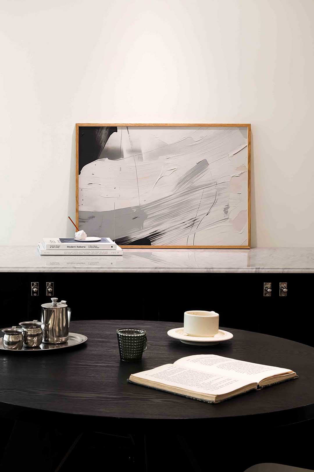 Abstracte penseelstreken Poster