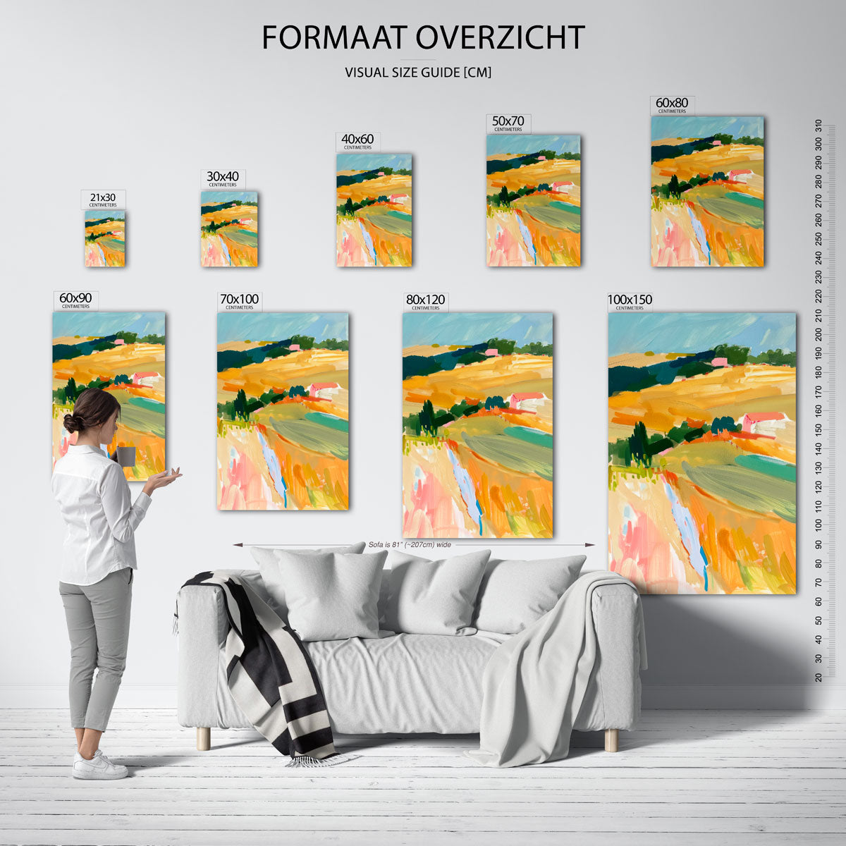 Landschap in warme tinten Poster