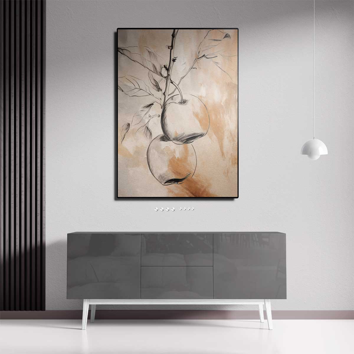 Sereen Aquarel van Rijpe Appels Kunstwerk-canvas-dibond-plexiglas-wanddecoratie-WallArtistic