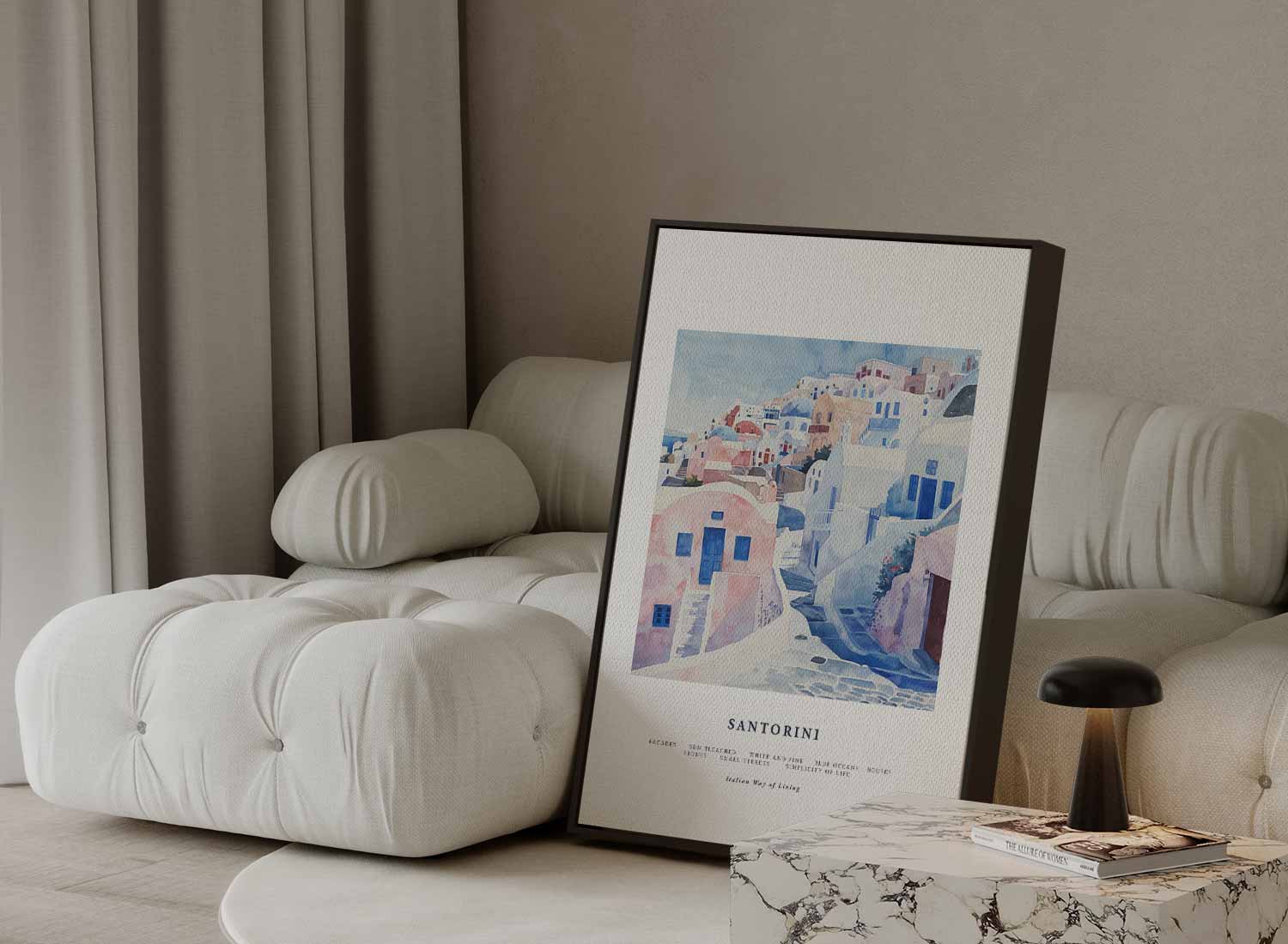 Santorini Dromen Kunstwerk-canvas-dibond-plexiglas-wanddecoratie-WallArtistic