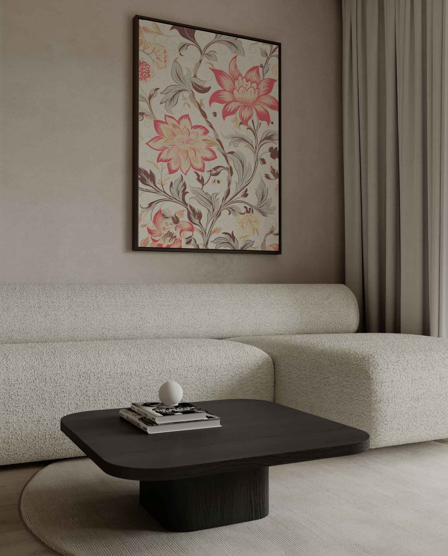 Vrolijk Bloemenpatroon Kunstwerk-canvas-dibond-plexiglas-wanddecoratie-WallArtistic