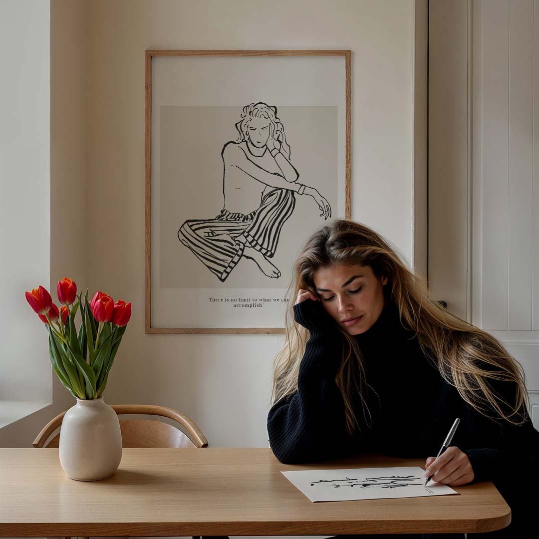 Inspirerende Moderne Lijntekening Poster-WallArtistic