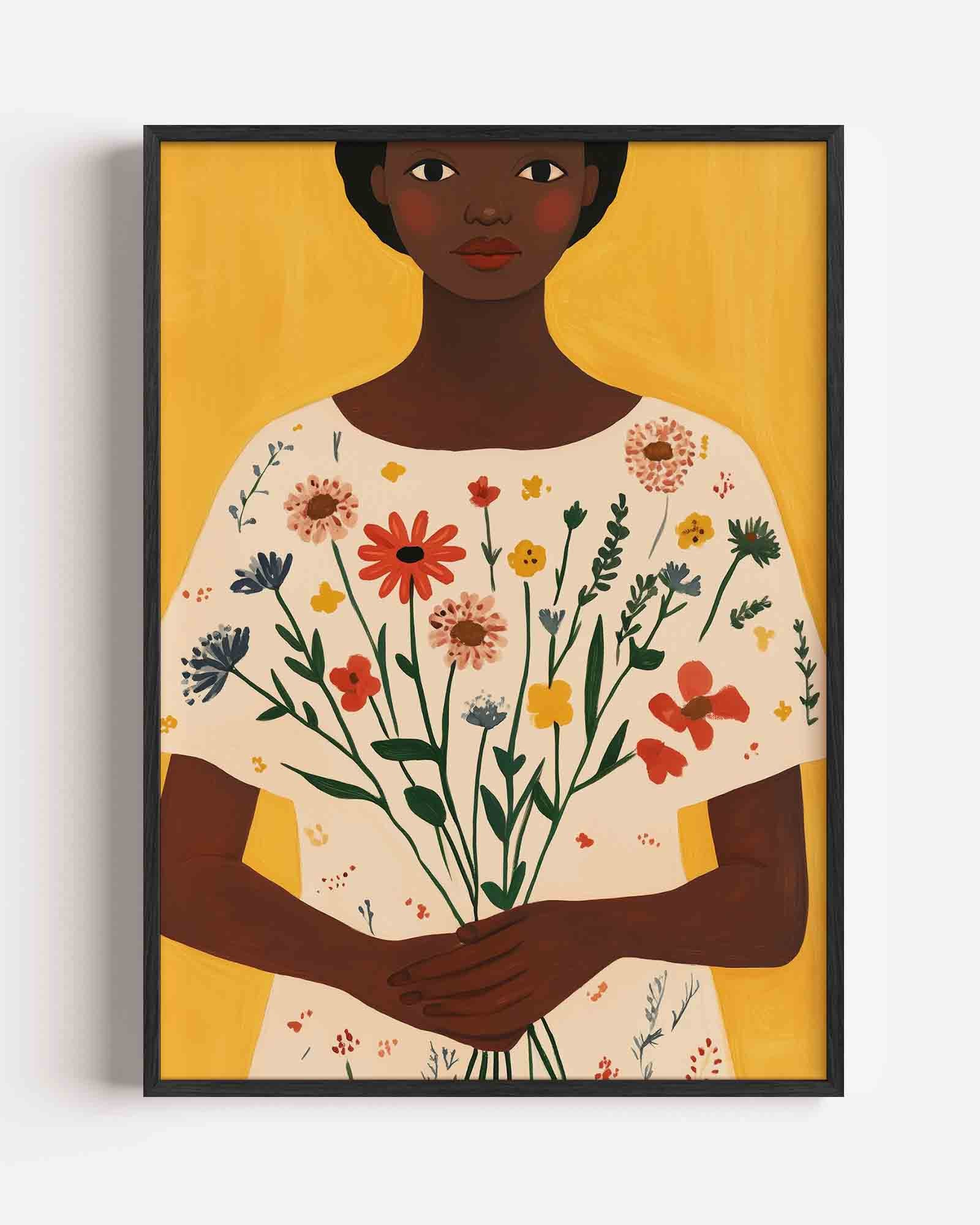 Vrouw met bloemen Poster