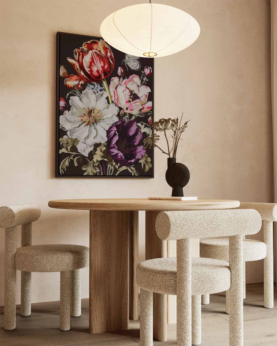Bloemenpracht met Vlinder Kunstwerk-canvas-dibond-plexiglas-wanddecoratie-WallArtistic