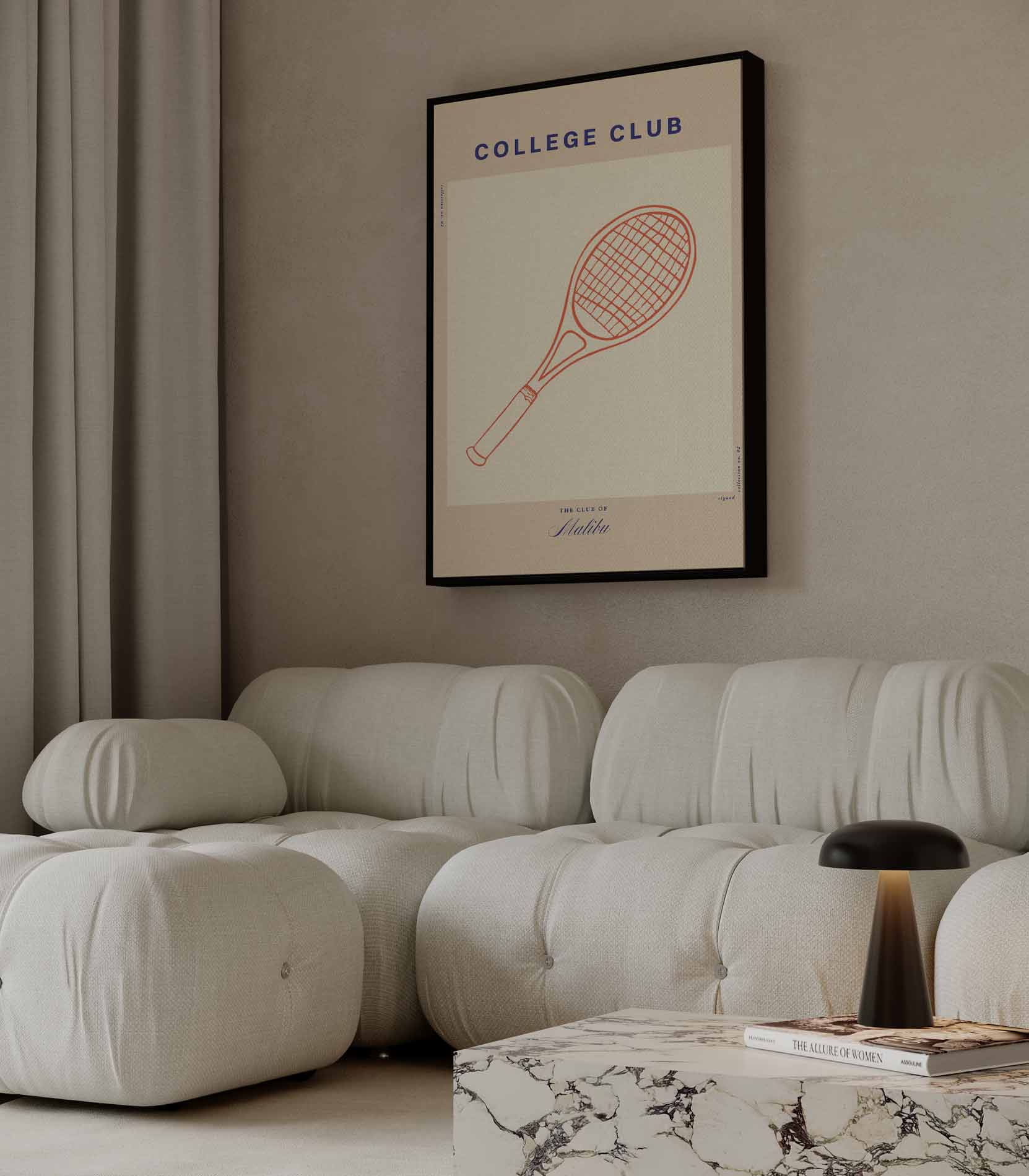 Retro Tennis Racket Poster