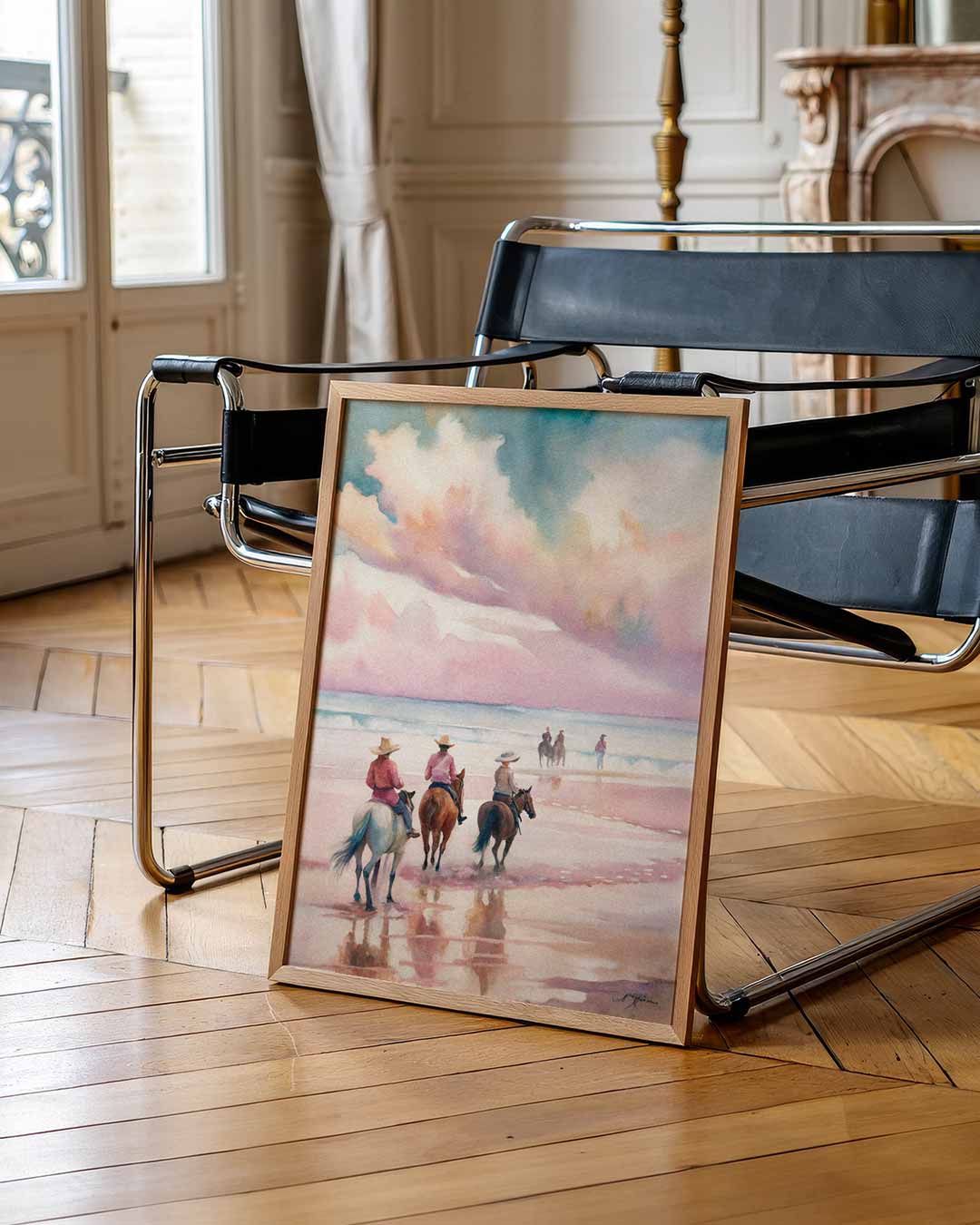 Avontuurlijke Strandrit met Paarden Poster-WallArtistic