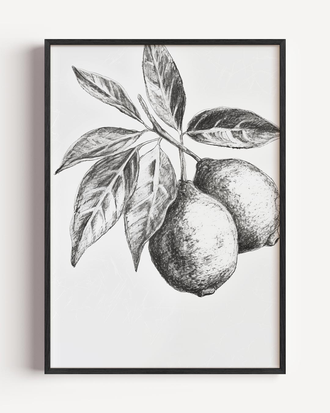 Zwarte en Witte Citroen Illustratie Poster-WallArtistic