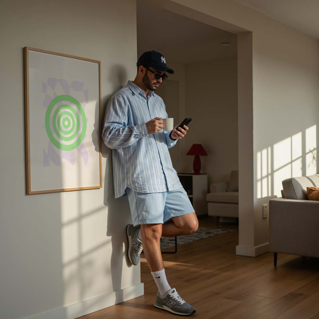 Vrolijke Groene Cirkel Poster-WallArtistic