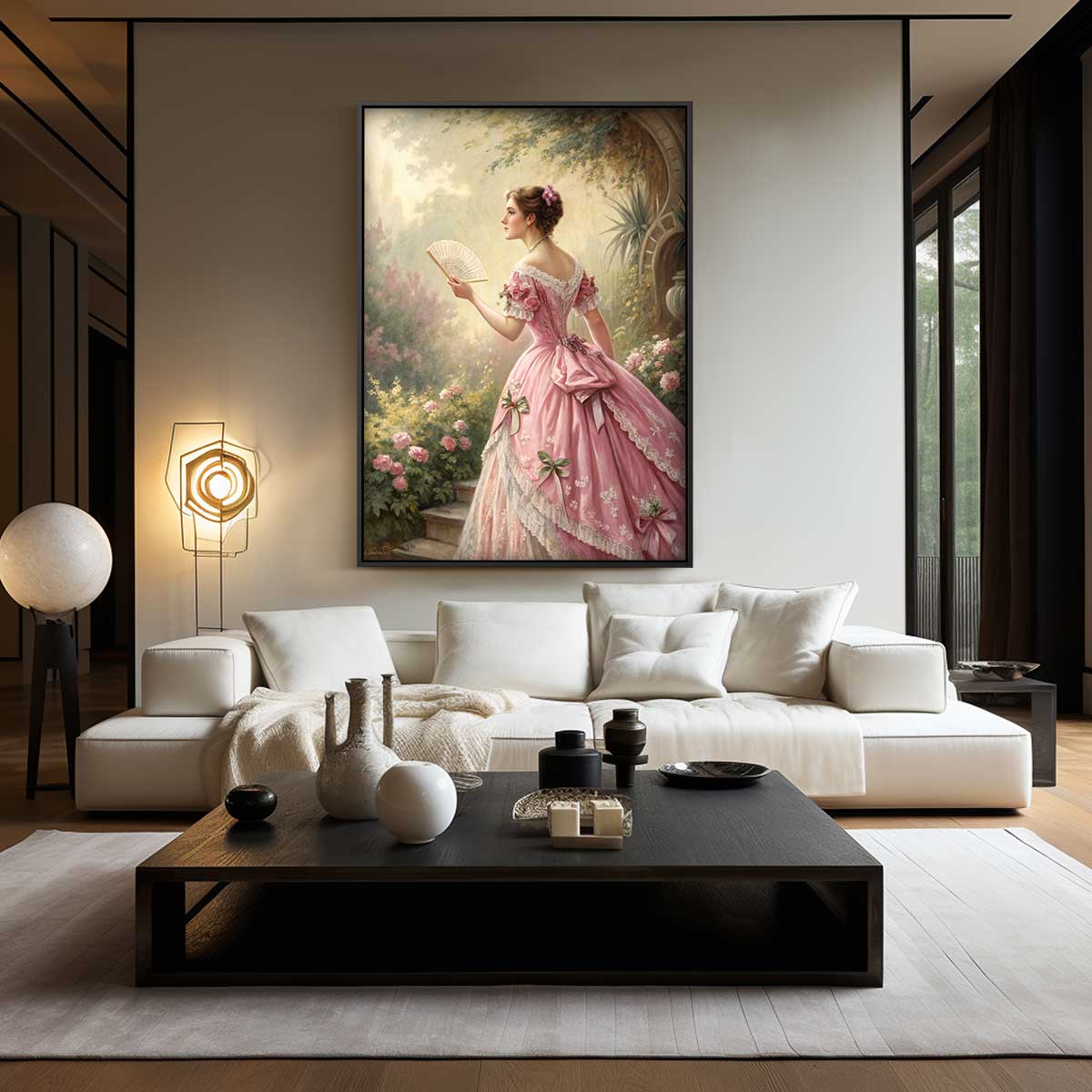 Droomachtige Victoriaanse Tuin Kunstwerk-canvas-dibond-plexiglas-wanddecoratie-WallArtistic