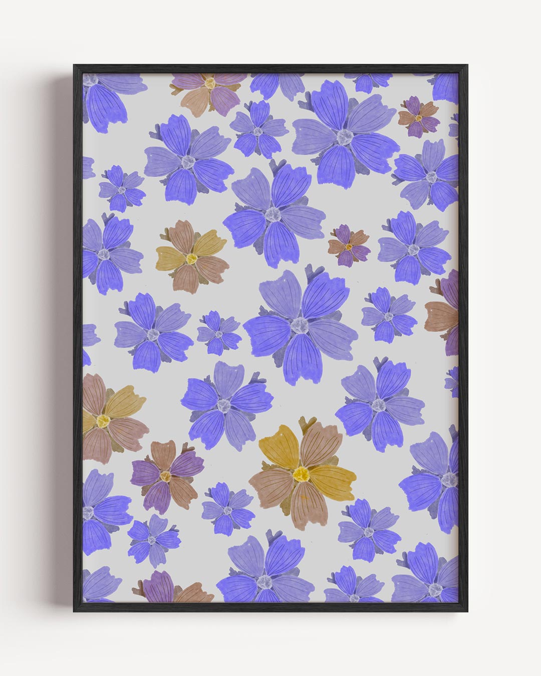 Bloemenpracht in Blauw Poster-WallArtistic