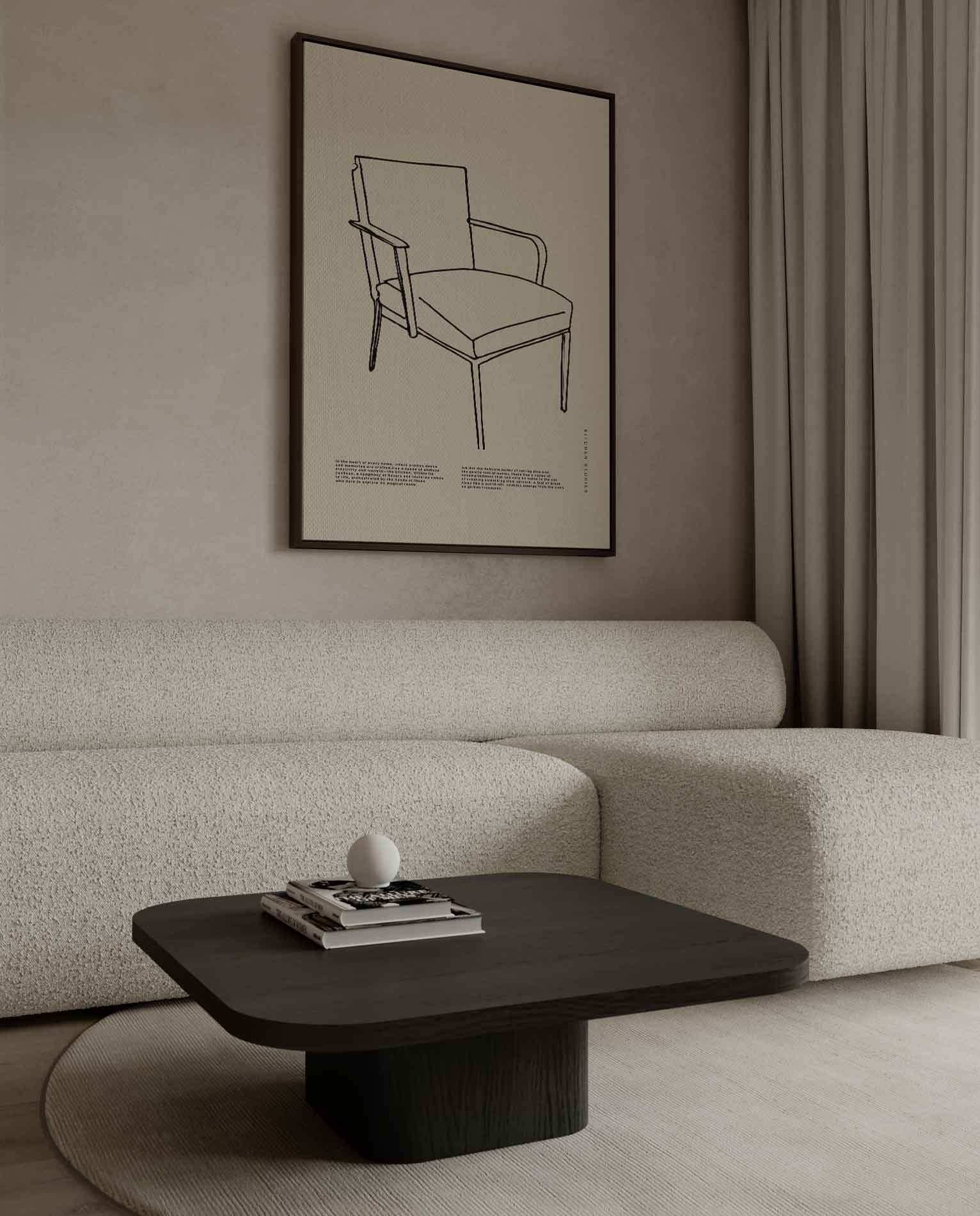 Tijdloze Elegantie Stoel Kunstwerk-canvas-dibond-plexiglas-wanddecoratie-WallArtistic