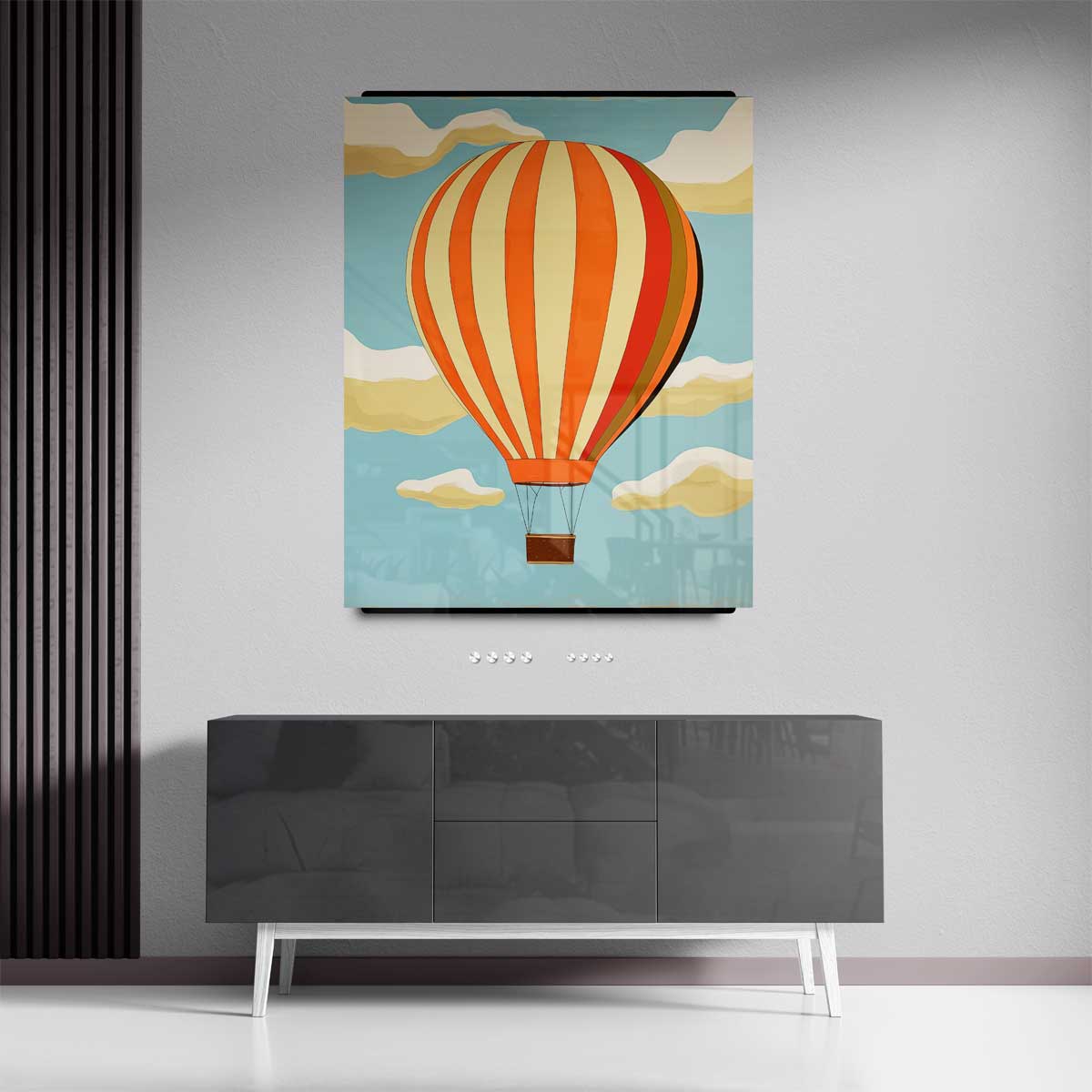 Vrolijke Luchtballon Kunstwerk-canvas-dibond-plexiglas-wanddecoratie-WallArtistic