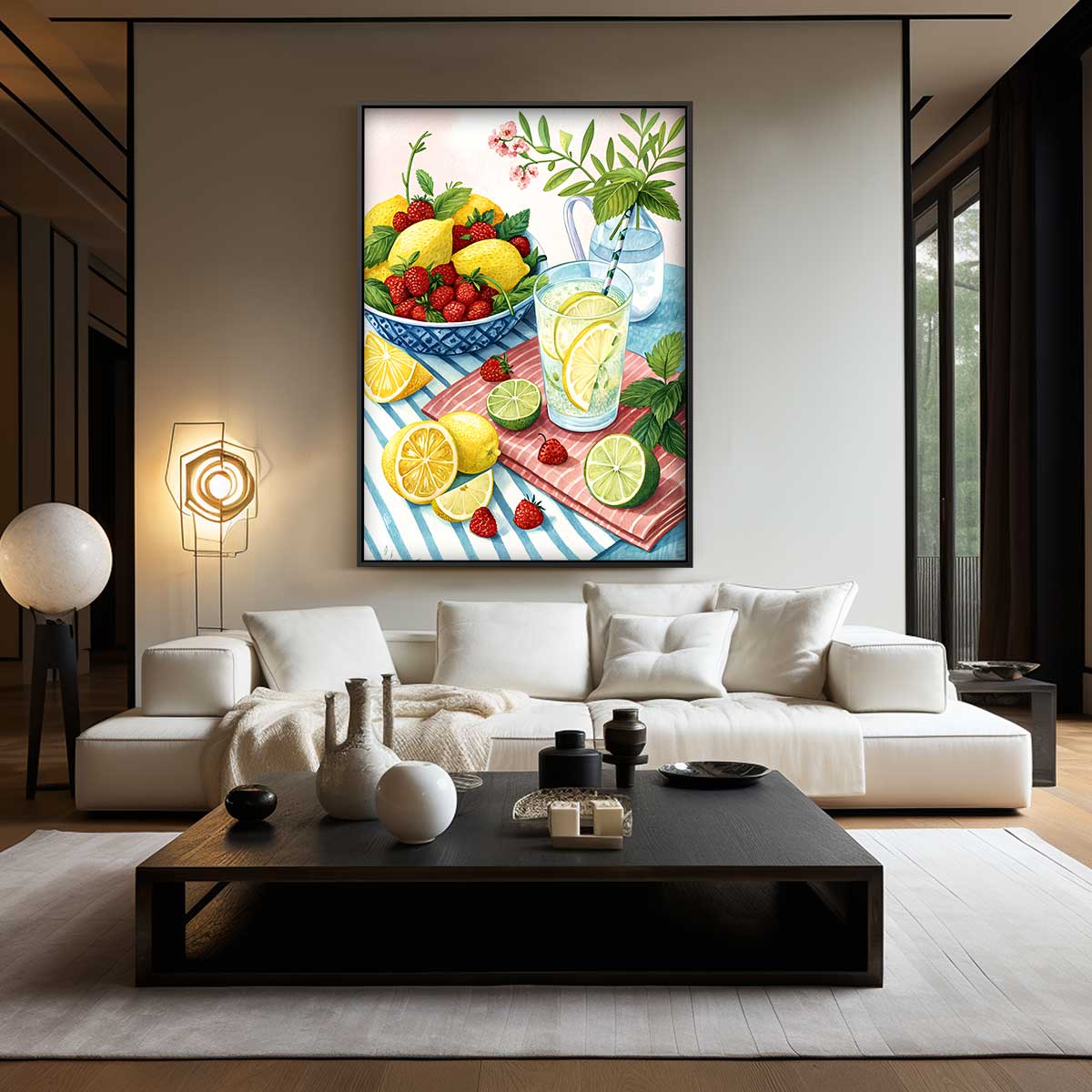 Verfrissend Zomers Fruit Schilderij Kunstwerk-canvas-dibond-plexiglas-wanddecoratie-WallArtistic