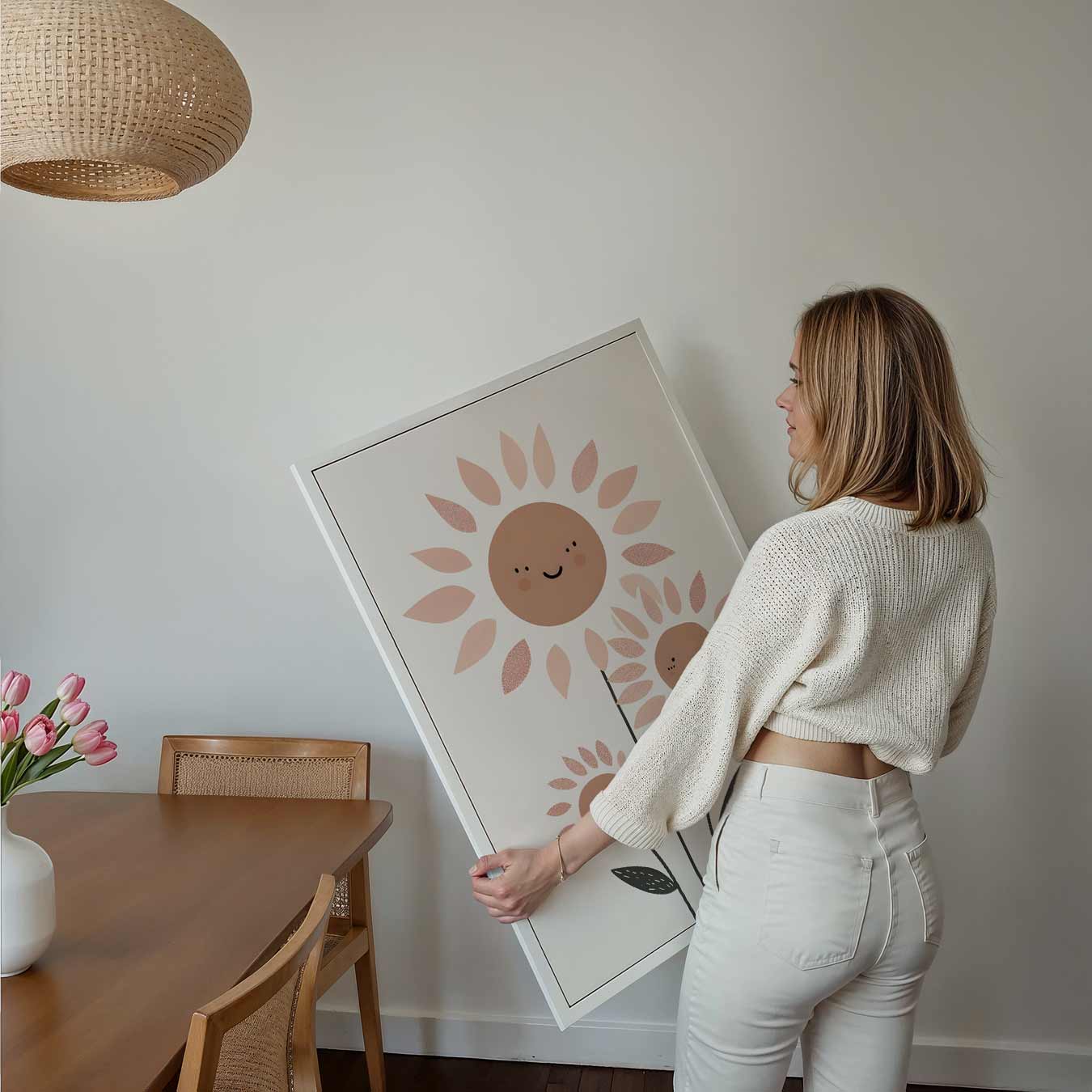 Vrolijke Bloemenfamilie Poster-WallArtistic