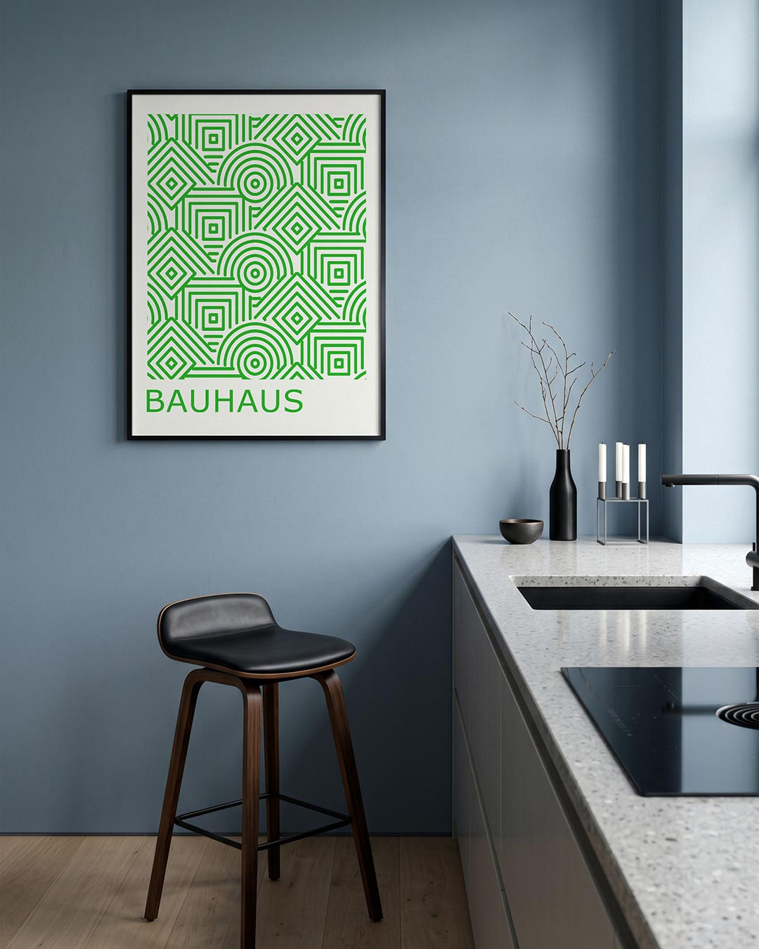 Groene lijnpatronen Poster