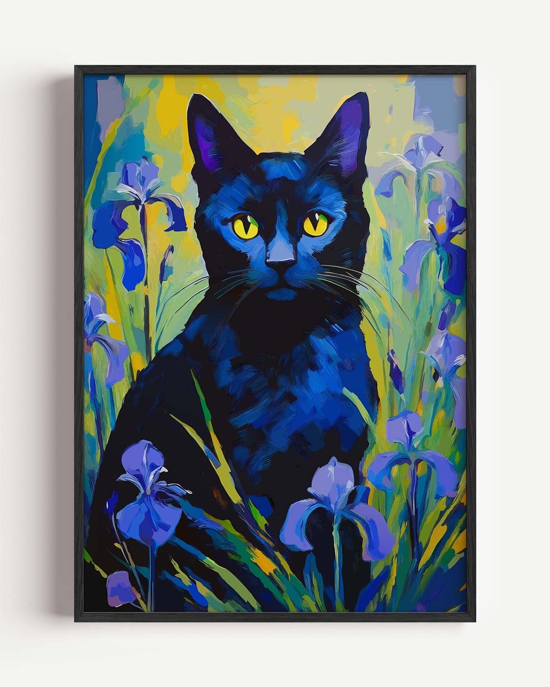 Mystieke Kat en Irissen Poster-WallArtistic