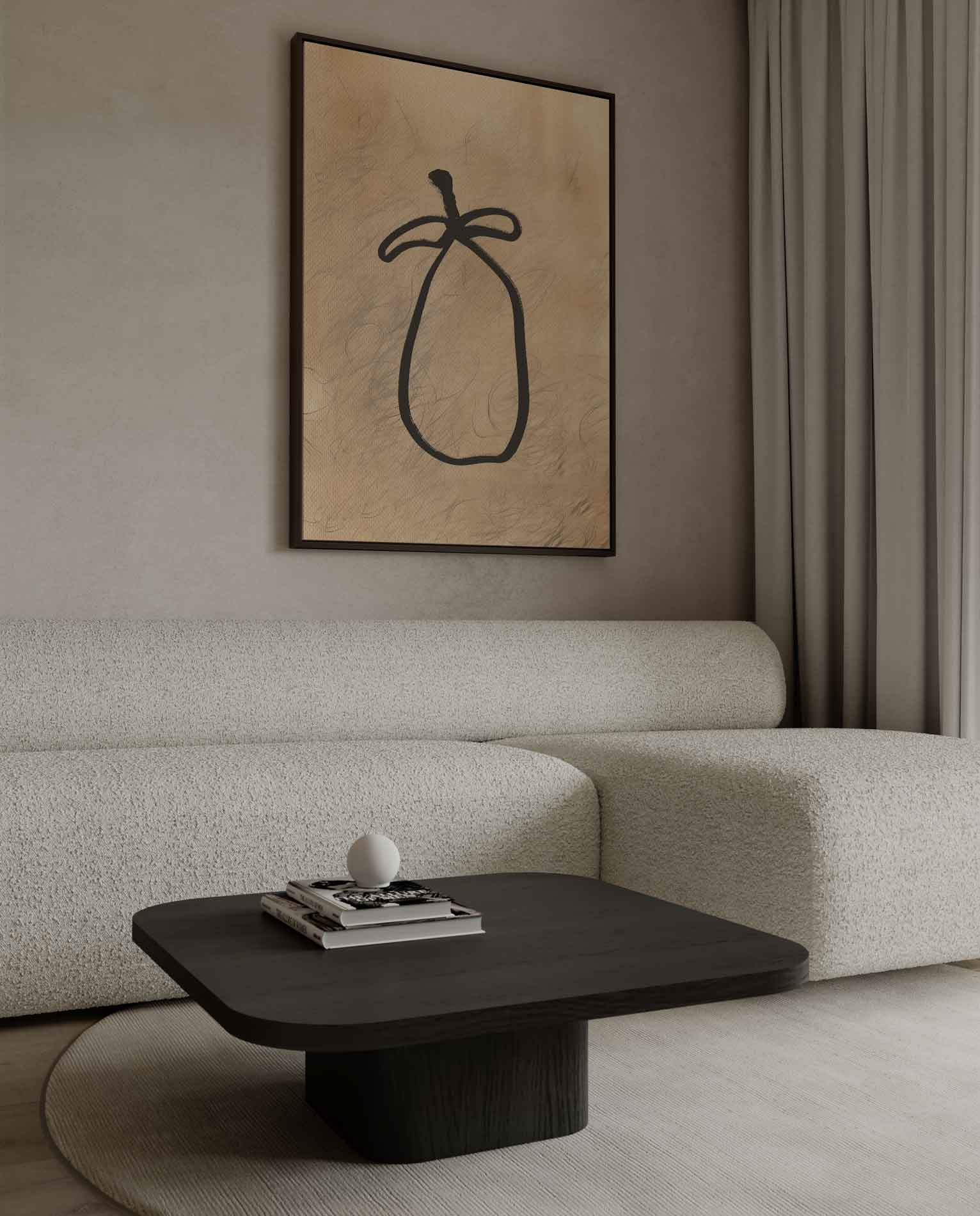 Simpele Schoonheid: Abstracte Vaas Kunstwerk-canvas-dibond-plexiglas-wanddecoratie-WallArtistic