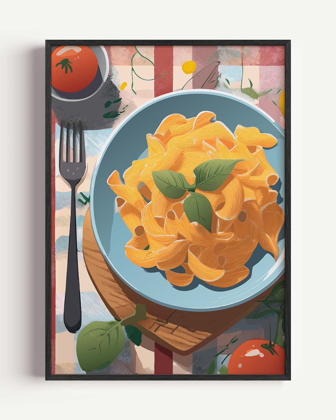 Vrolijke Italiaanse Pasta Poster-WallArtistic