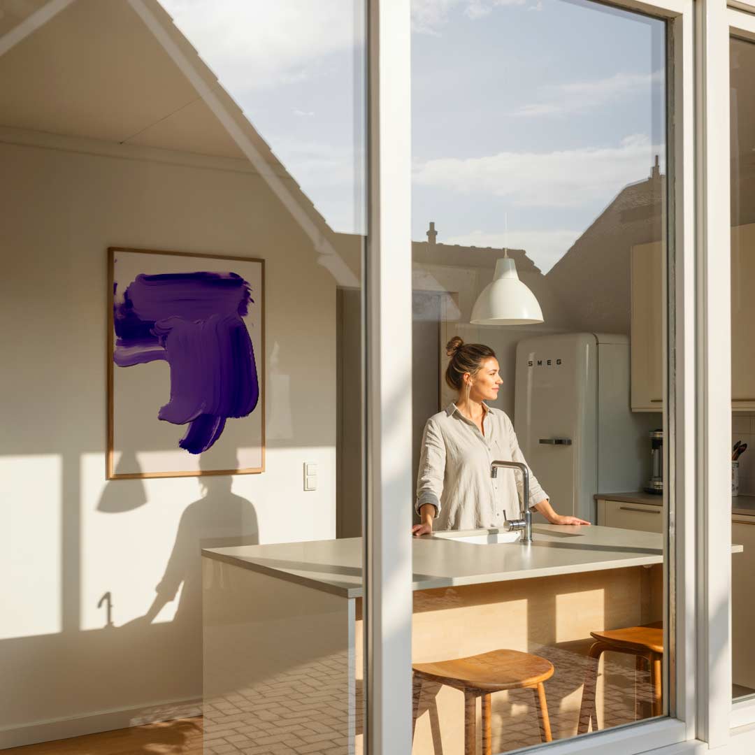 Abstracte Paarse Expressie Poster-WallArtistic