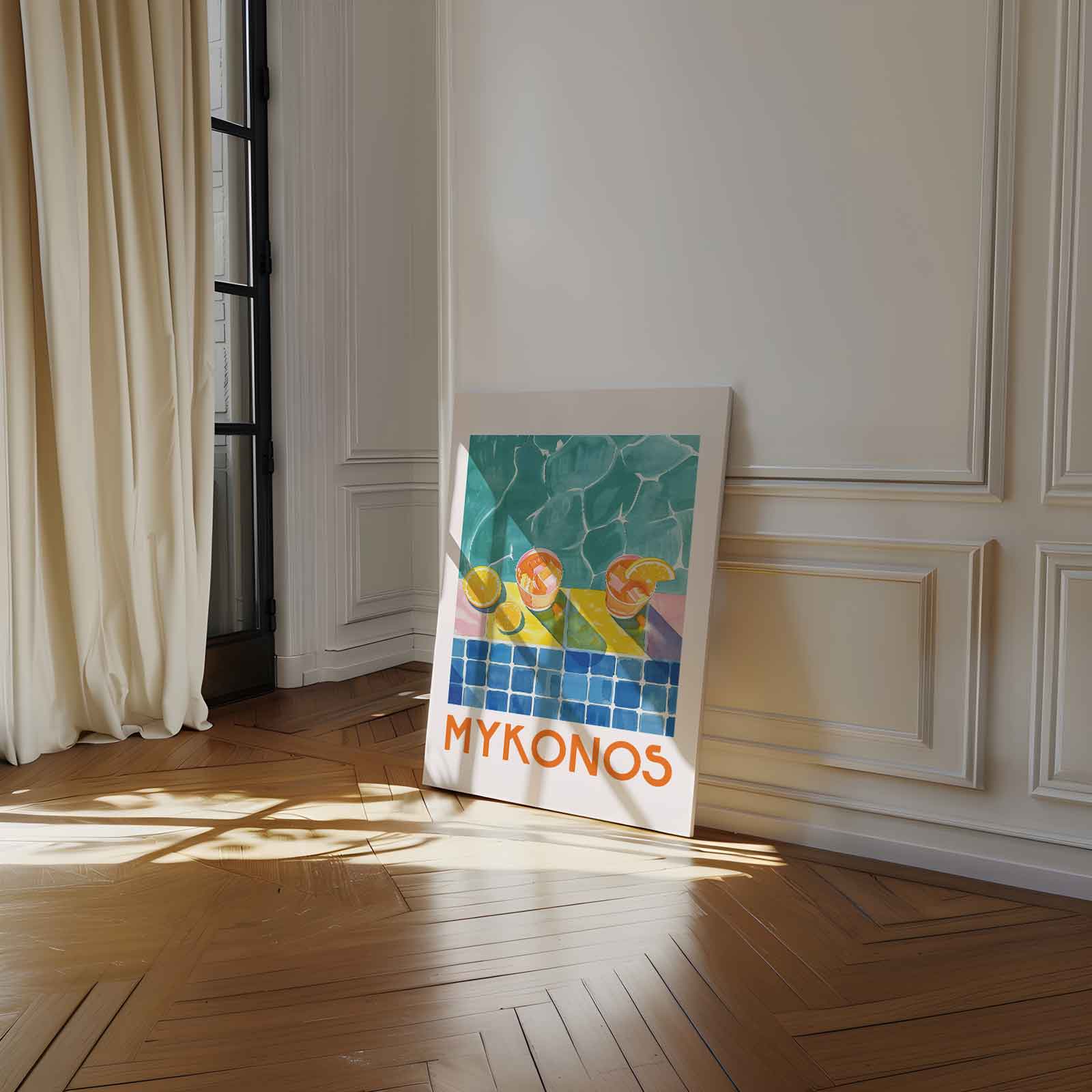 Zomerse Mykonos Kunstwerk-canvas-dibond-plexiglas-wanddecoratie-WallArtistic