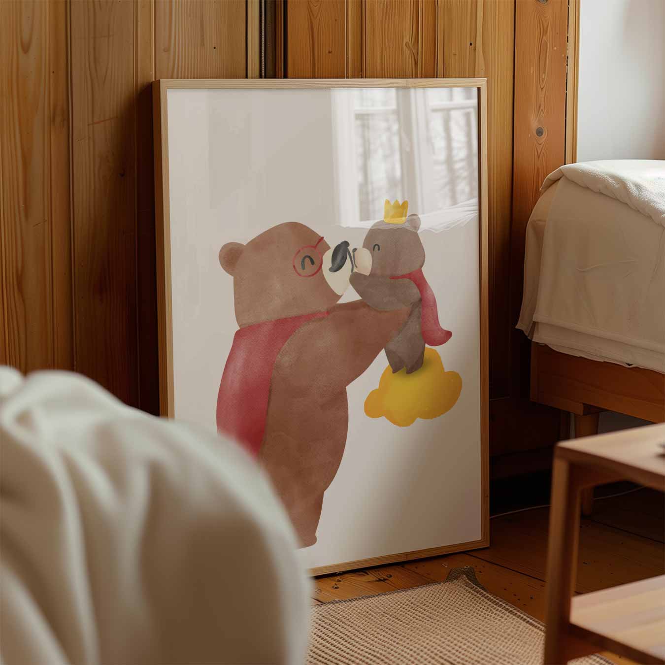 Beer met Welp Poster-WallArtistic