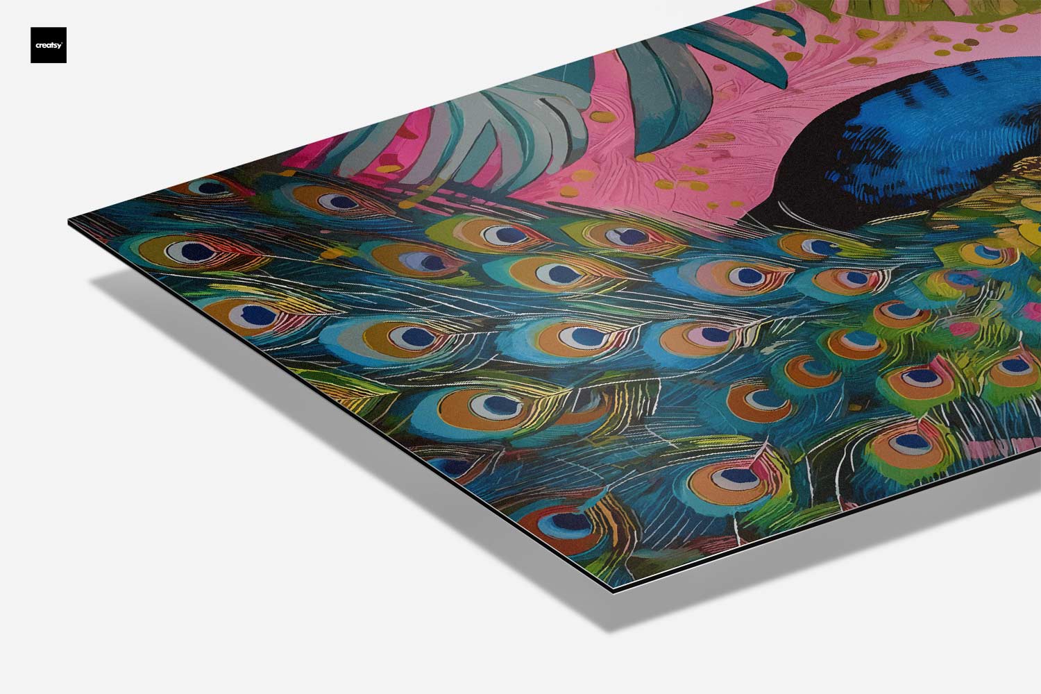 Prachtige Pauw in het Paradijs Kunstwerk-canvas-dibond-plexiglas-wanddecoratie-WallArtistic