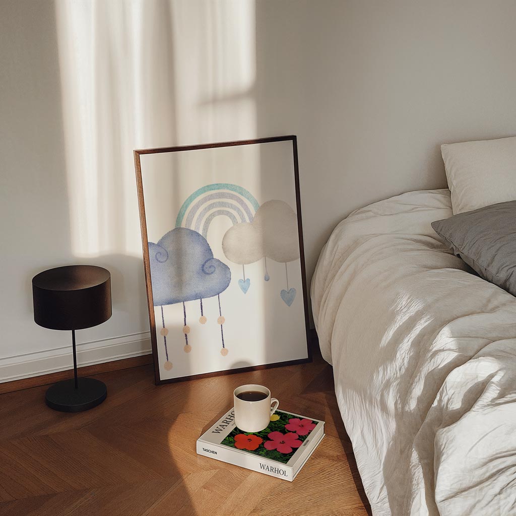 Regenboog met Wolken Poster-WallArtistic