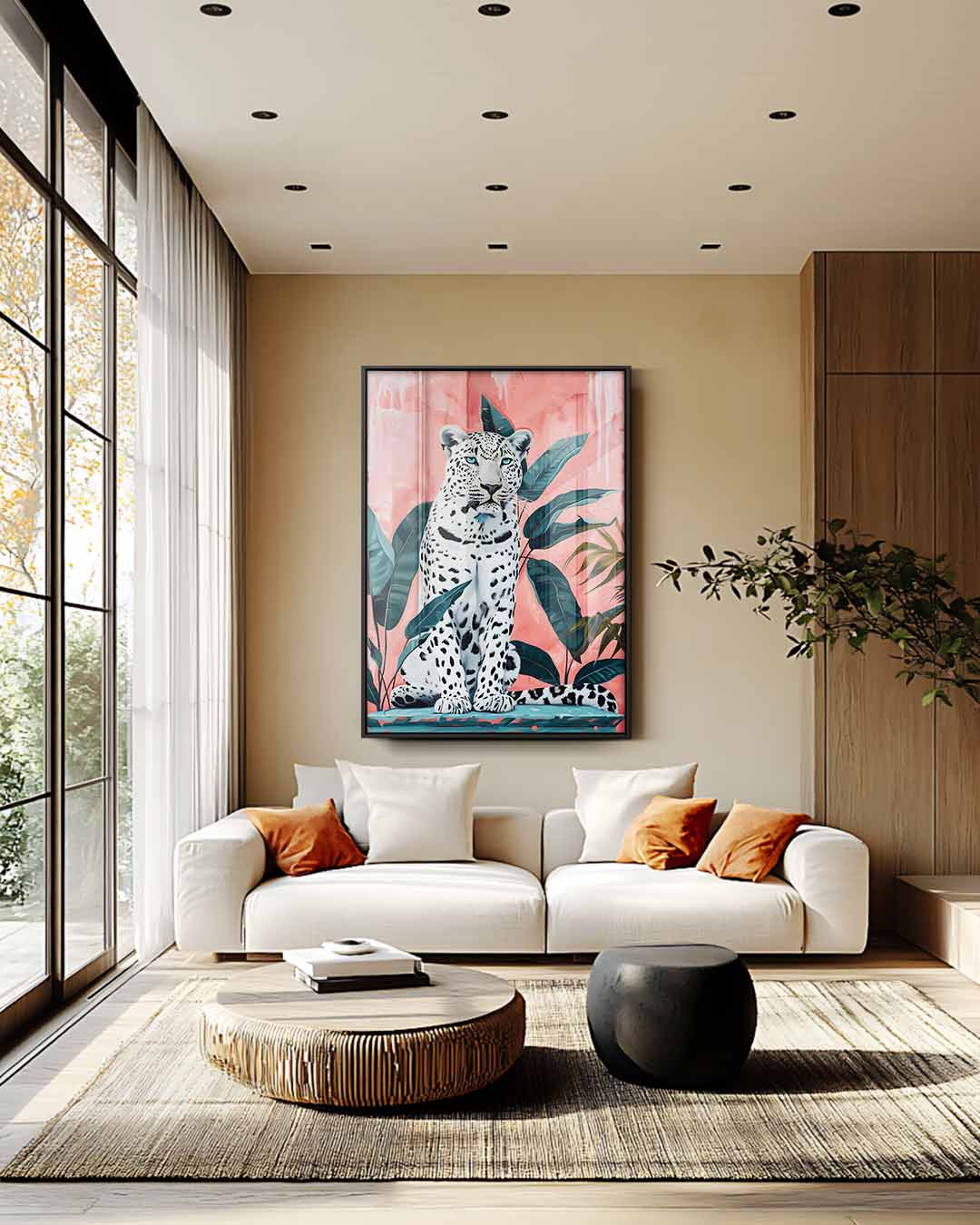 Elegante Luipaard in Jungle Kunstwerk-canvas-dibond-plexiglas-wanddecoratie-WallArtistic
