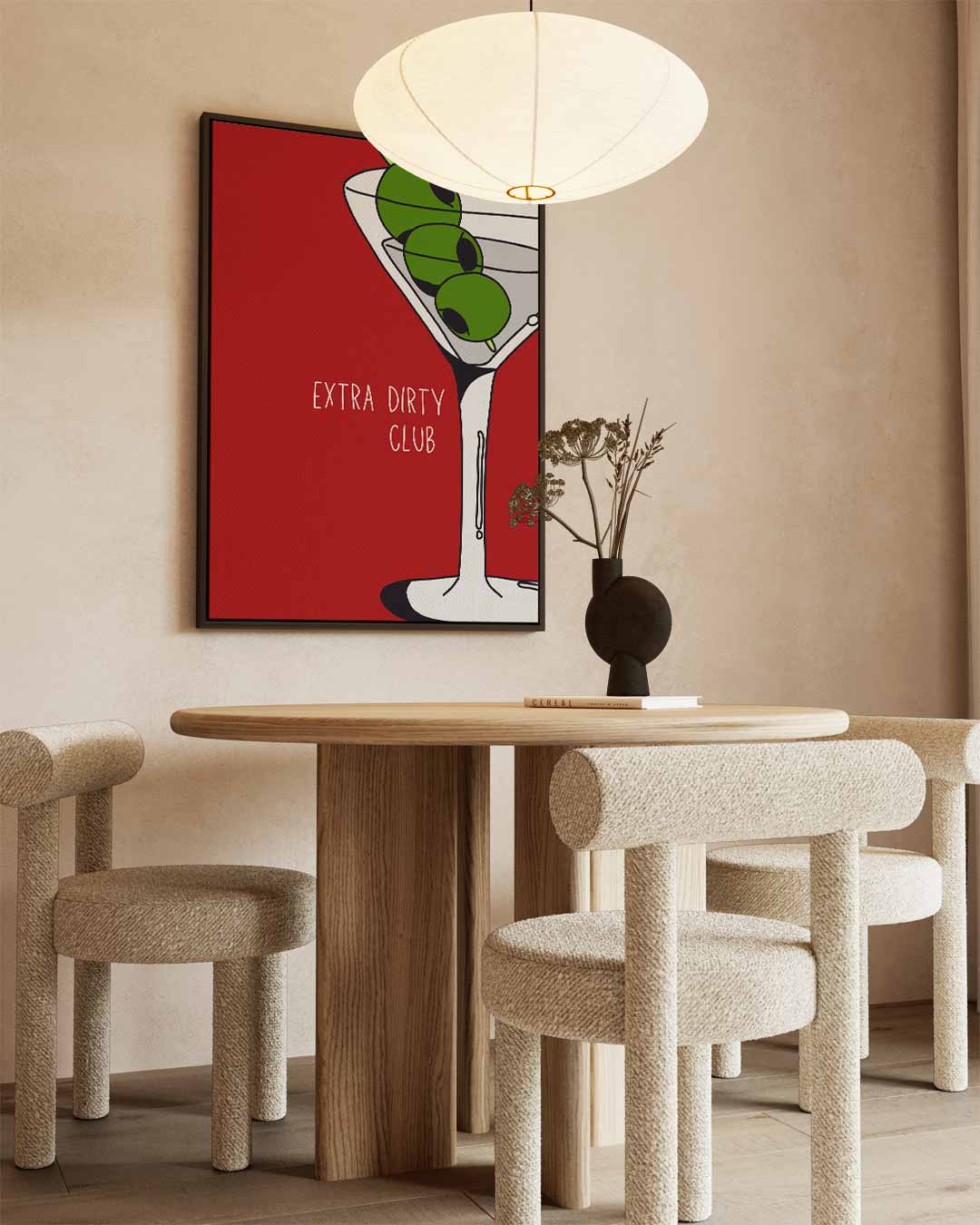 Martini en Olijven Pop Art Kunstwerk-canvas-dibond-plexiglas-wanddecoratie-WallArtistic