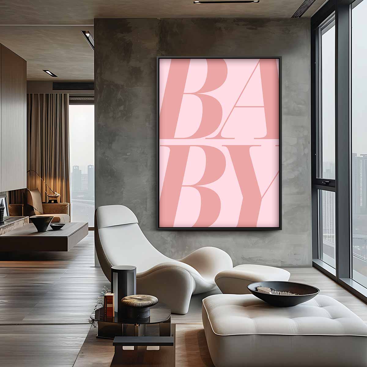 Moderne Typografie Kunst "Baby Kunstwerk-canvas-dibond-plexiglas-wanddecoratie-WallArtistic