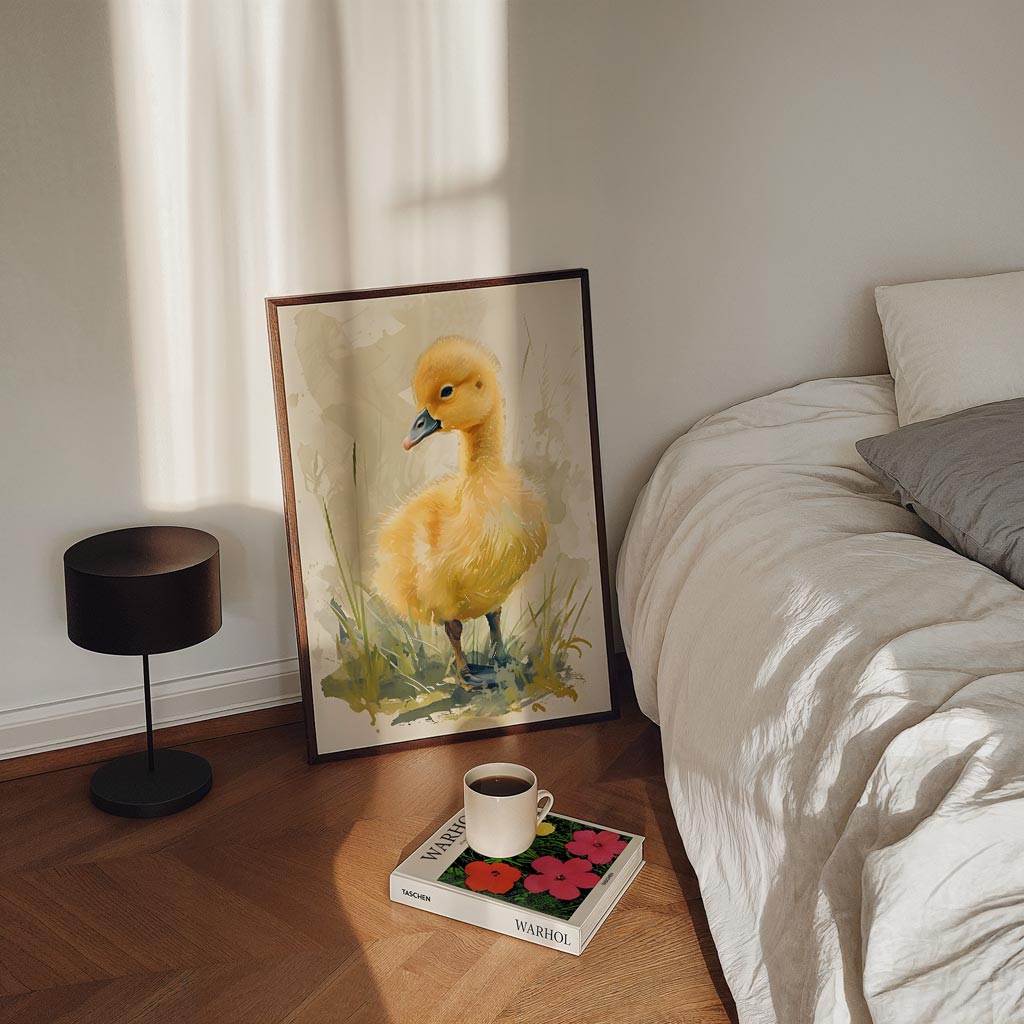 Schattige Eendekuiken Illustratie Poster-WallArtistic