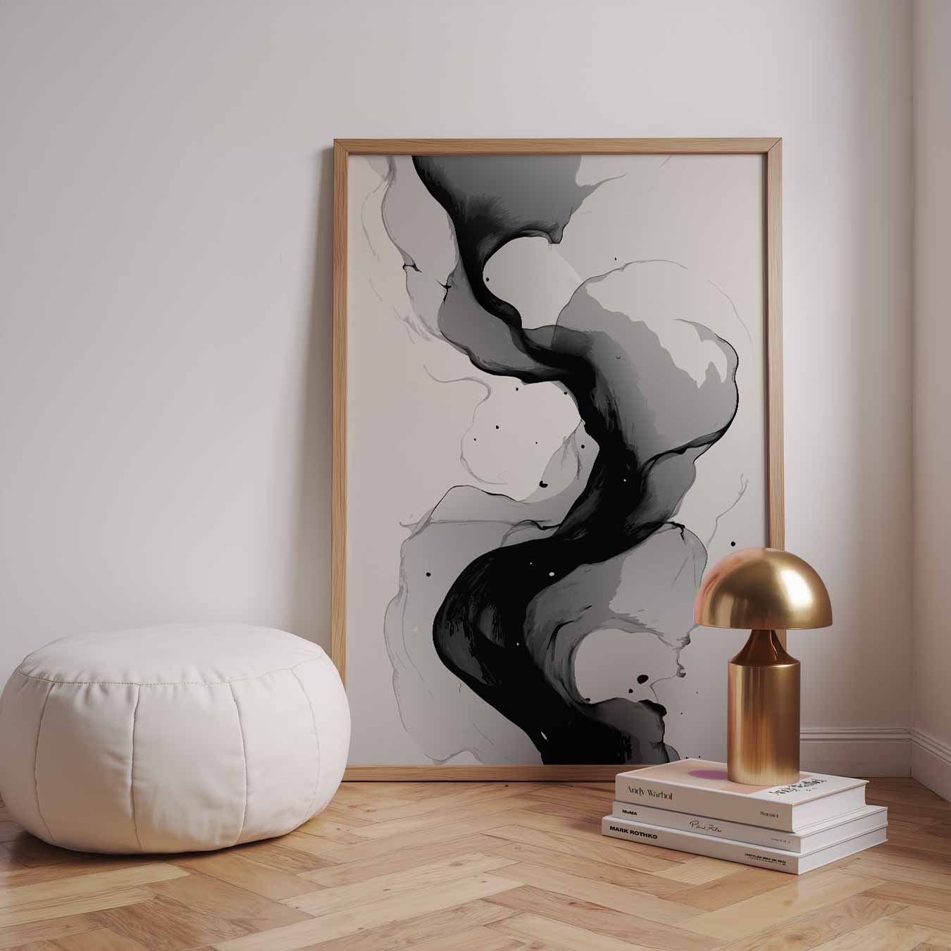Abstracte Elegantie in Zwart & Wit Poster-WallArtistic