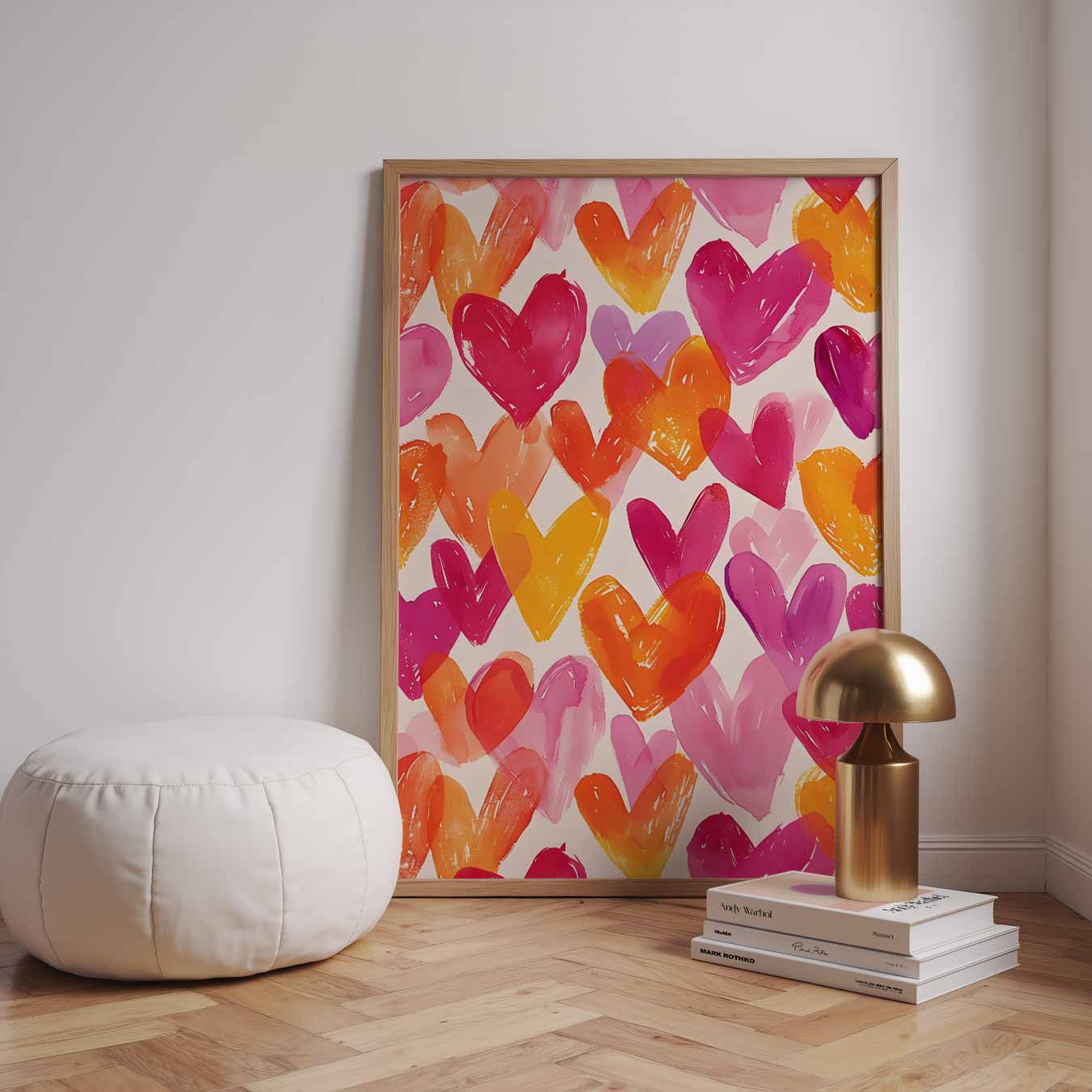 Kleurrijke Hartjes Poster-WallArtistic