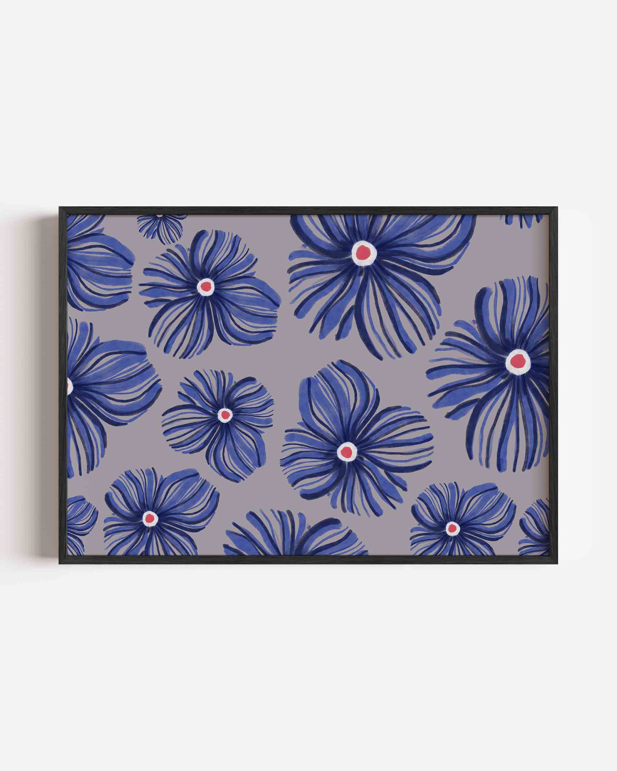 Blauwe bloemen Poster